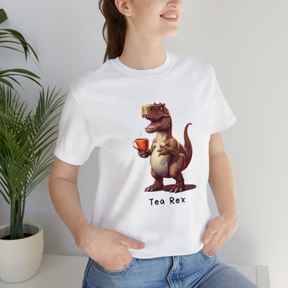 Funny Tyrannosaurus Rex Dinosaur Unisex Short Sleeve T-Shirt With Ultra Soft Cotton White