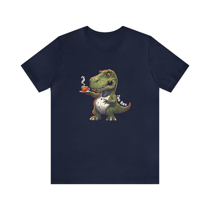 Tea Rex & T-rex dinosaur Unisex short sleeve T-Shirt with Ultra soft-cotton Blue