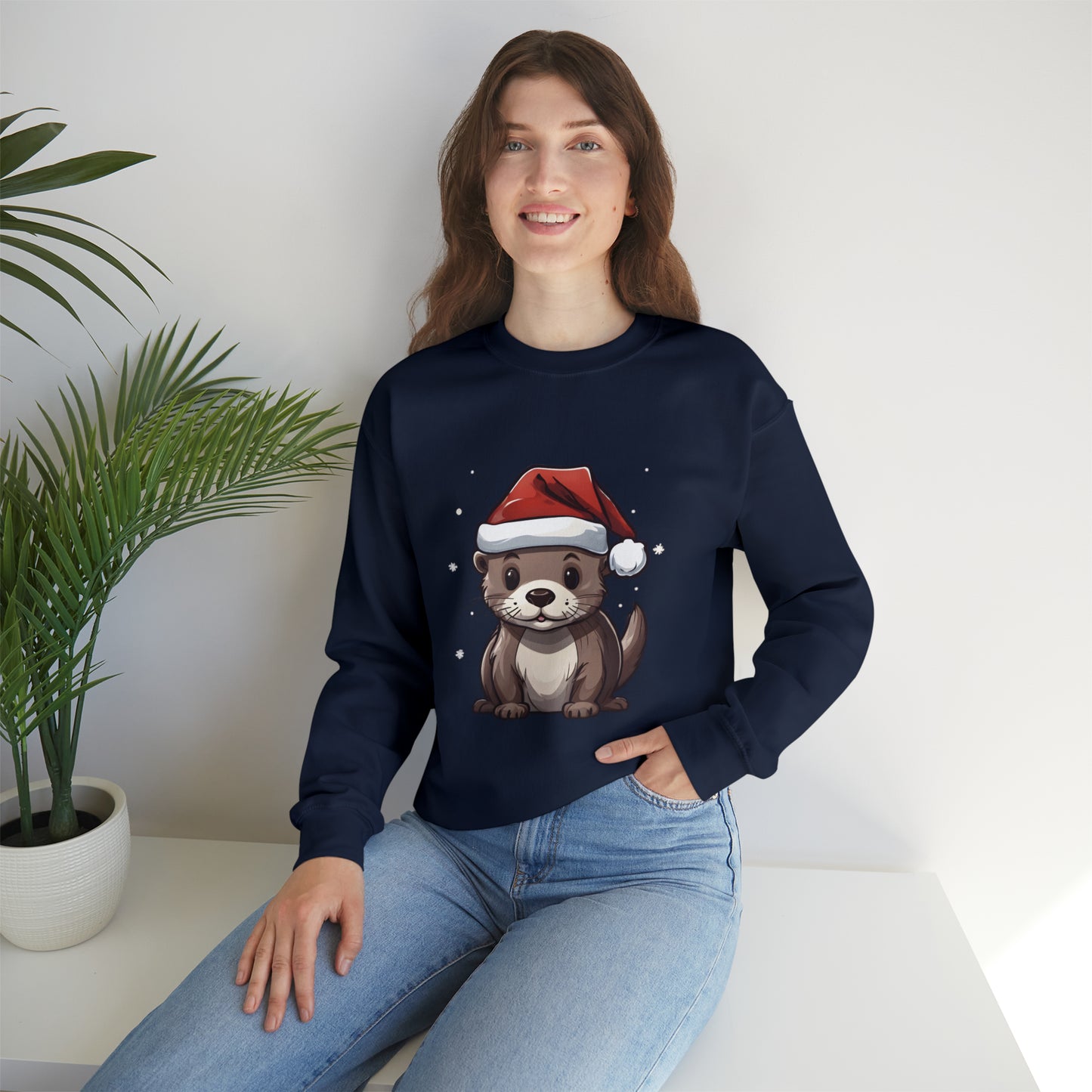 Christmas Otter Sweatshirt With Adorable Otter