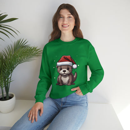 Christmas Otter Sweatshirt With Adorable Otter