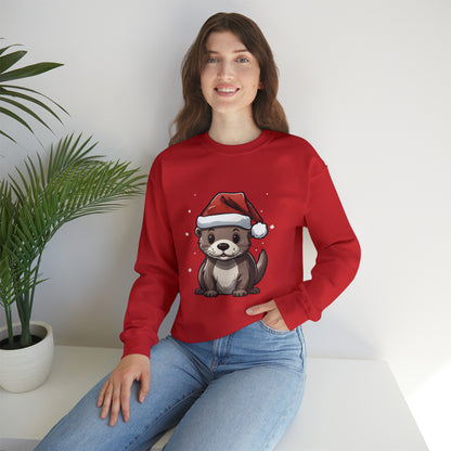 Christmas Otter Sweatshirt With Adorable Otter