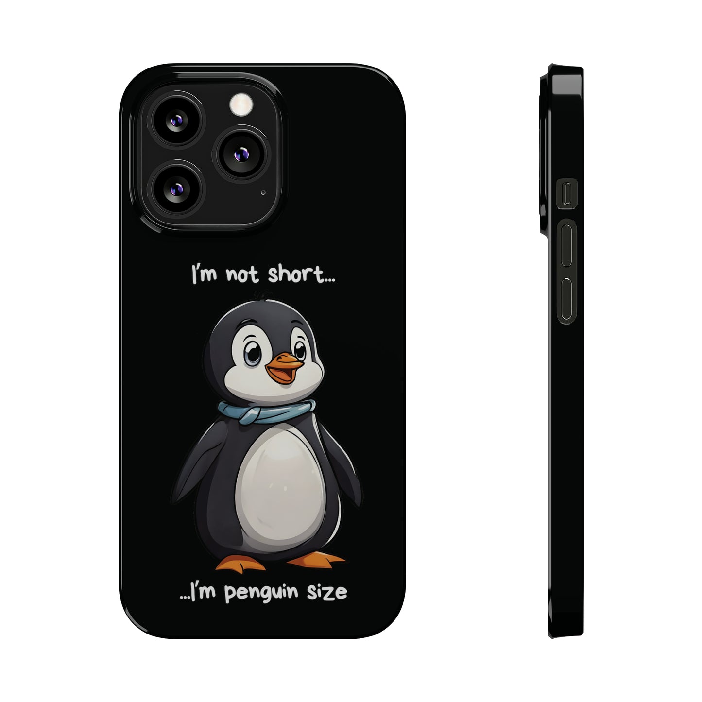 Black iPhone Slim Case Cute Penguin