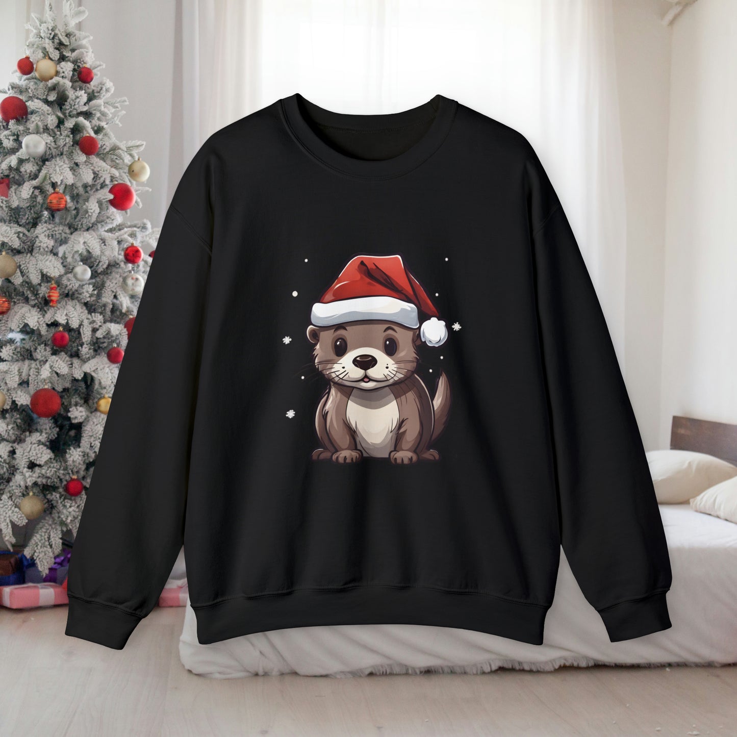 Christmas Otter Sweatshirt With Adorable Otter
