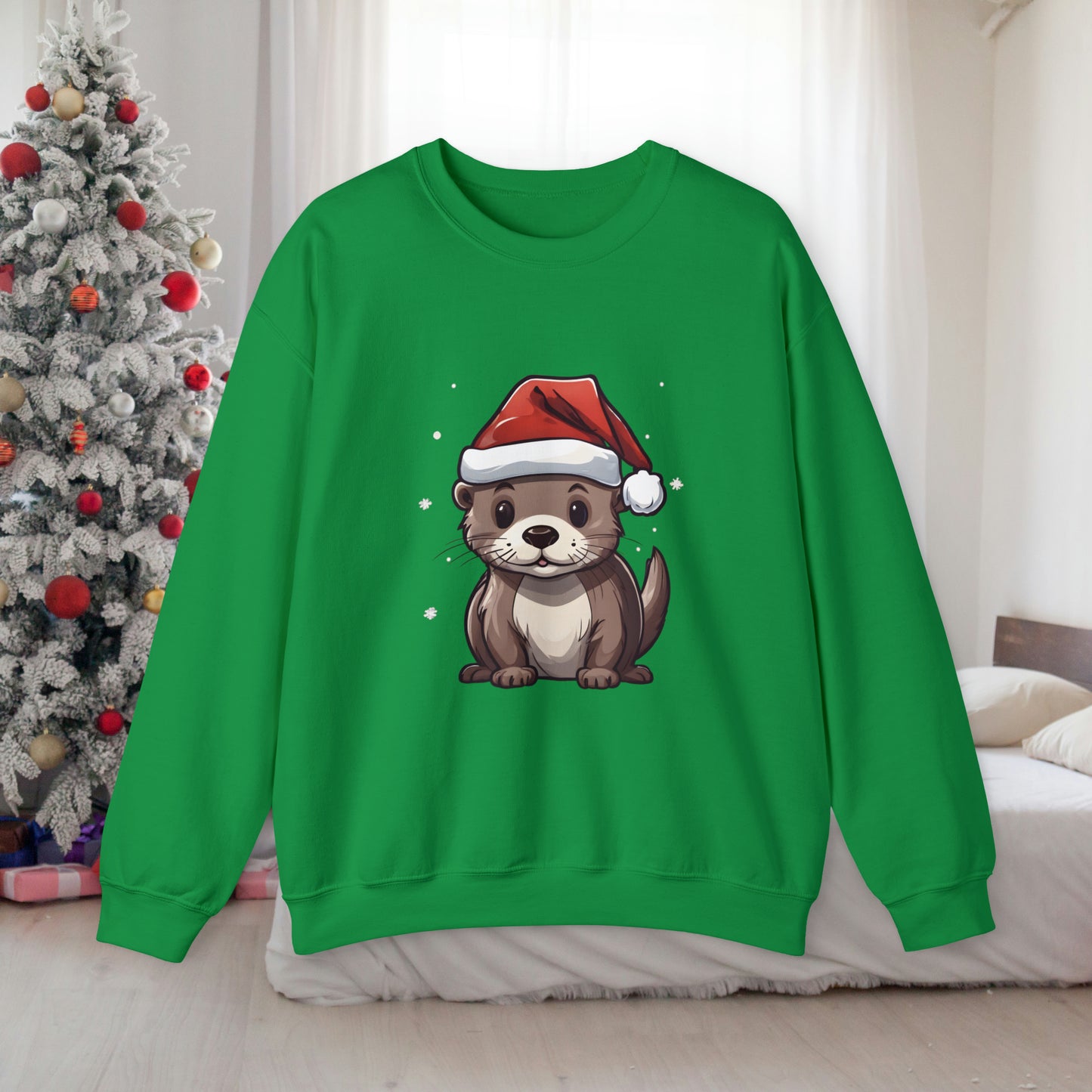 Christmas Otter Sweatshirt With Adorable Otter