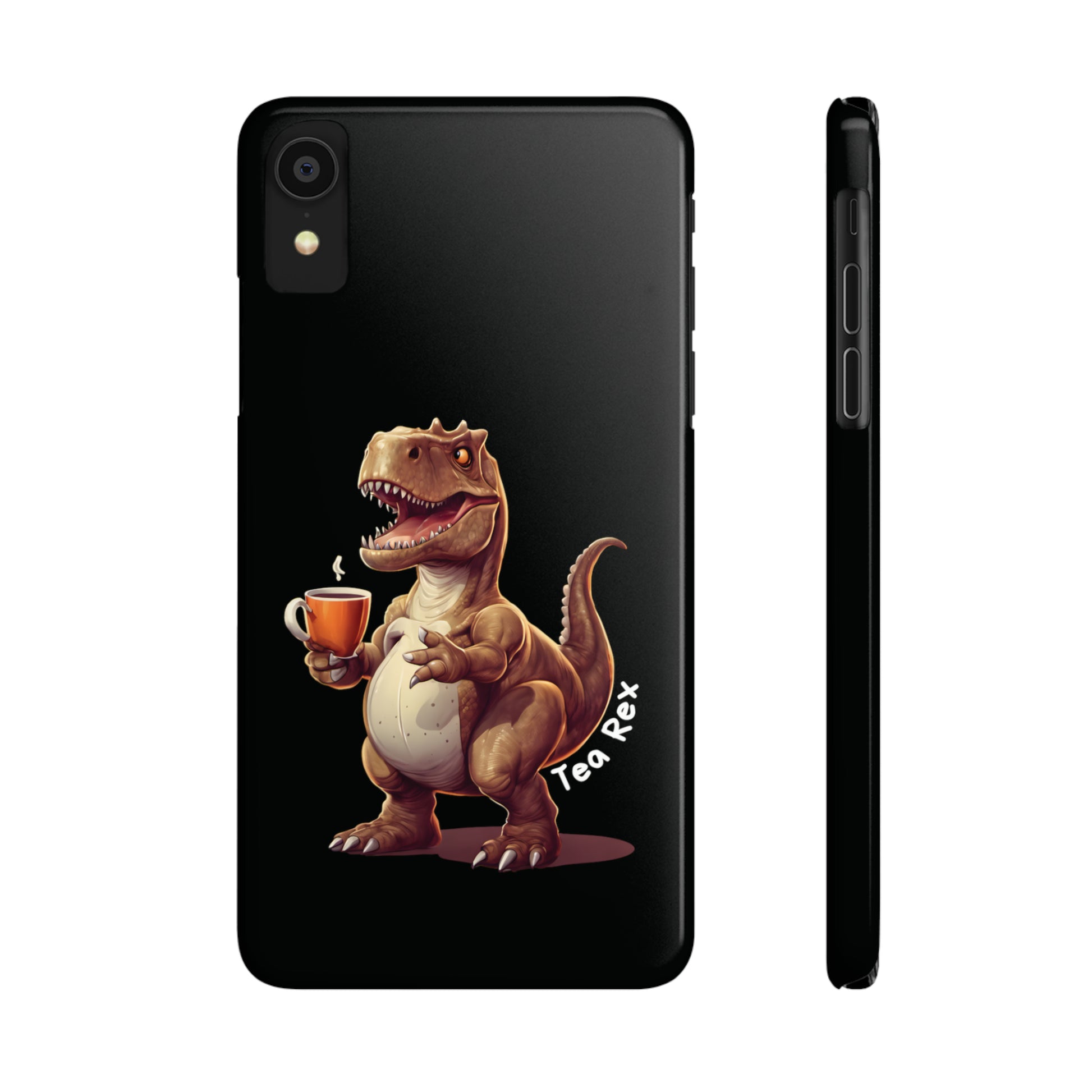 Black iPhone Slim Case T-Rex Tea Rex