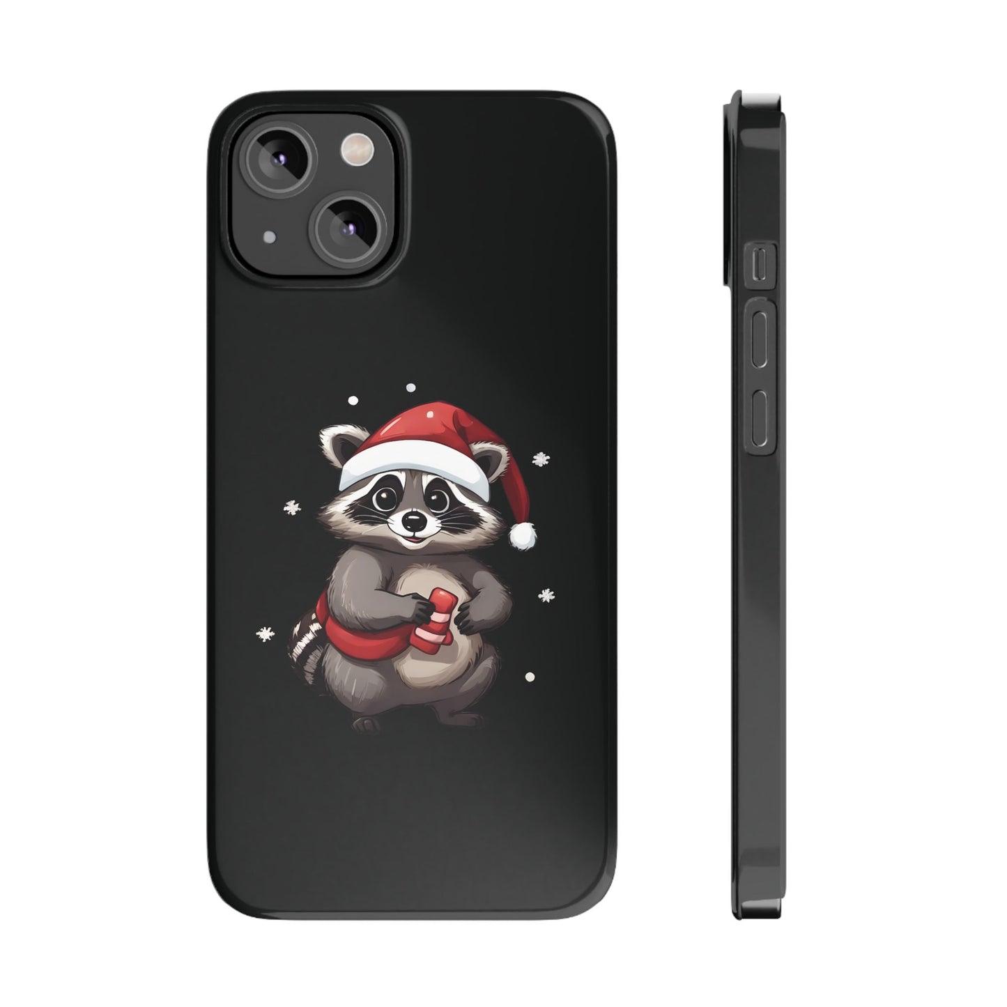 Christmas Raccoon Black iPhone 14 Case