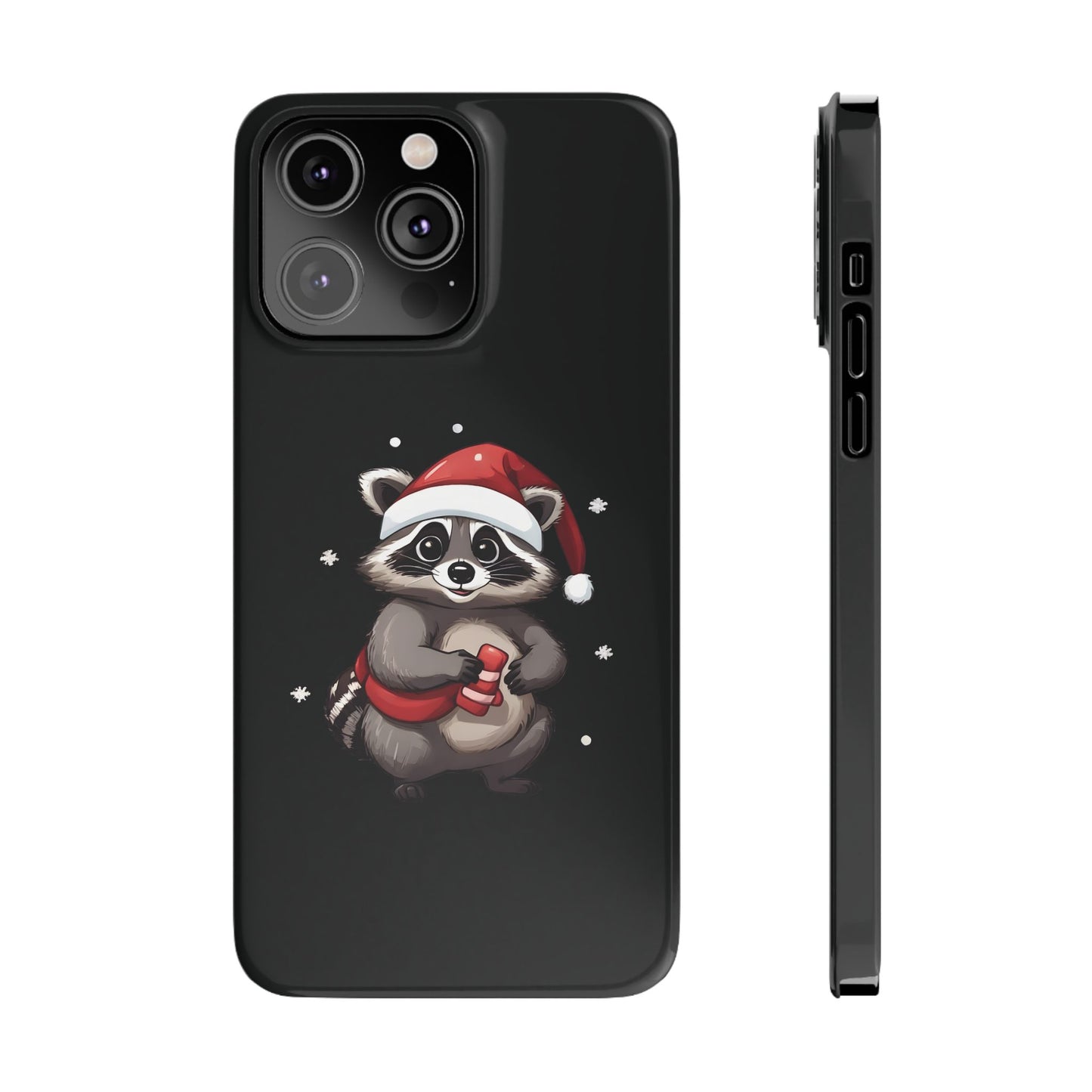 Christmas Raccoon Black iPhone 14 Pro Max Case