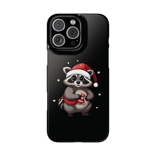 Christmas Raccoon Black iPhone 16 Pro Max Case