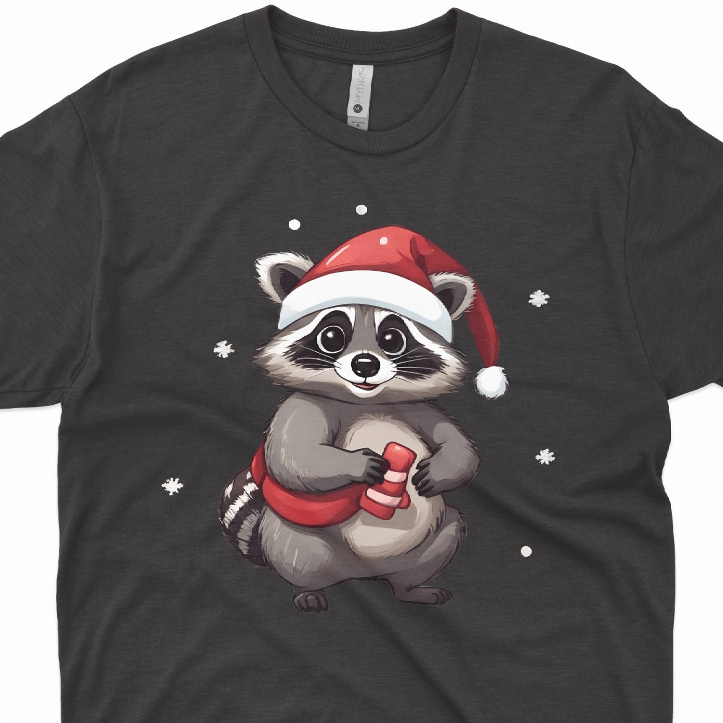 Cute Christmas Raccoon Short Sleeve T-Shirt With Ultra Soft-Cotton For Men And Women Style