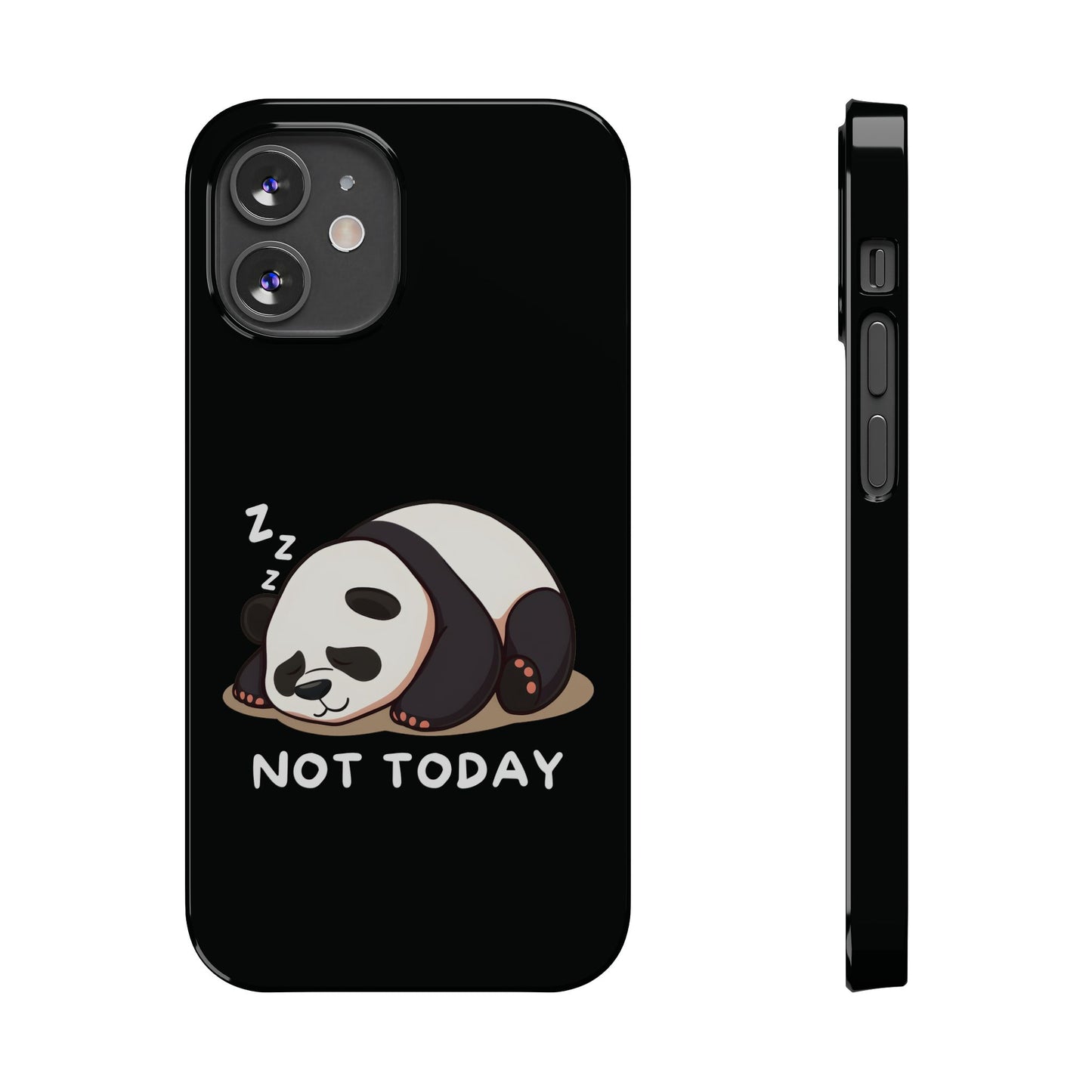 Cute Lazy Panda Black iPhone 12 Mini Case