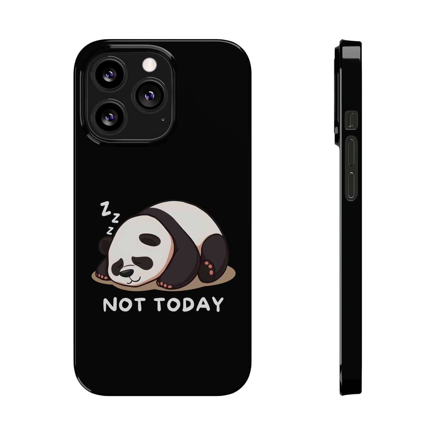 Cute Lazy Panda Black iPhone 13 Pro Case