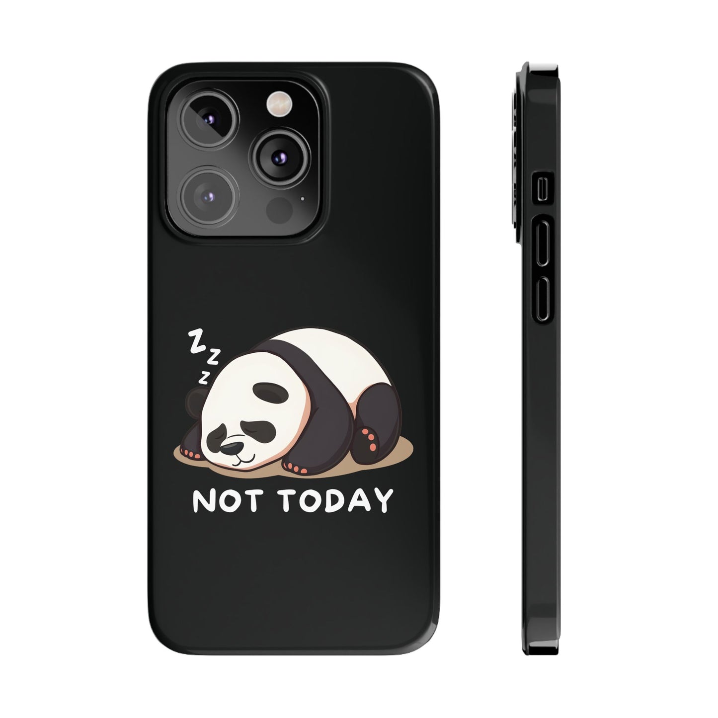 Cute Lazy Panda Black iPhone 14 Pro Case