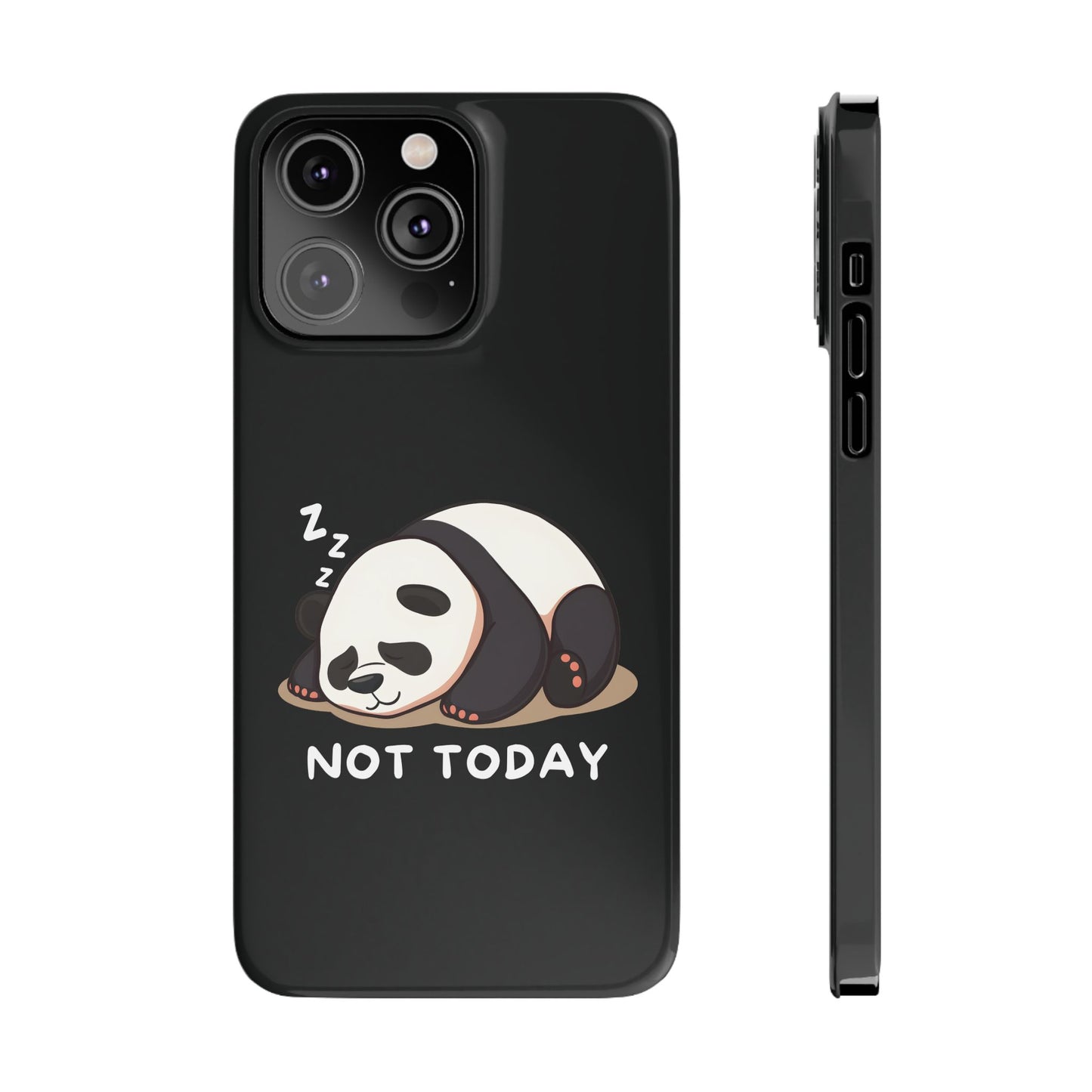 Cute Lazy Panda Black iPhone 14 Pro Max Case