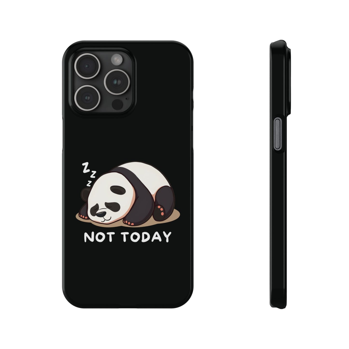 Cute Lazy Panda Black iPhone 15 Pro Max Case