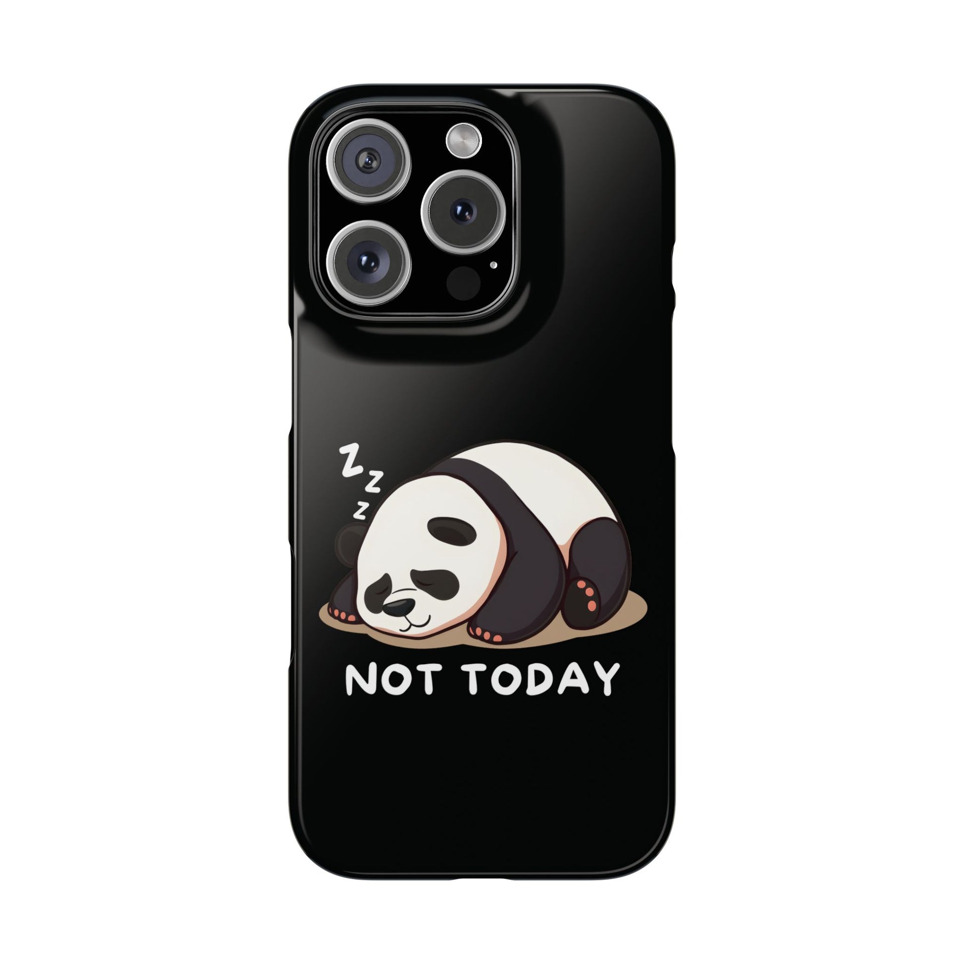 Cute Lazy Panda Black iPhone 16 Pro Case