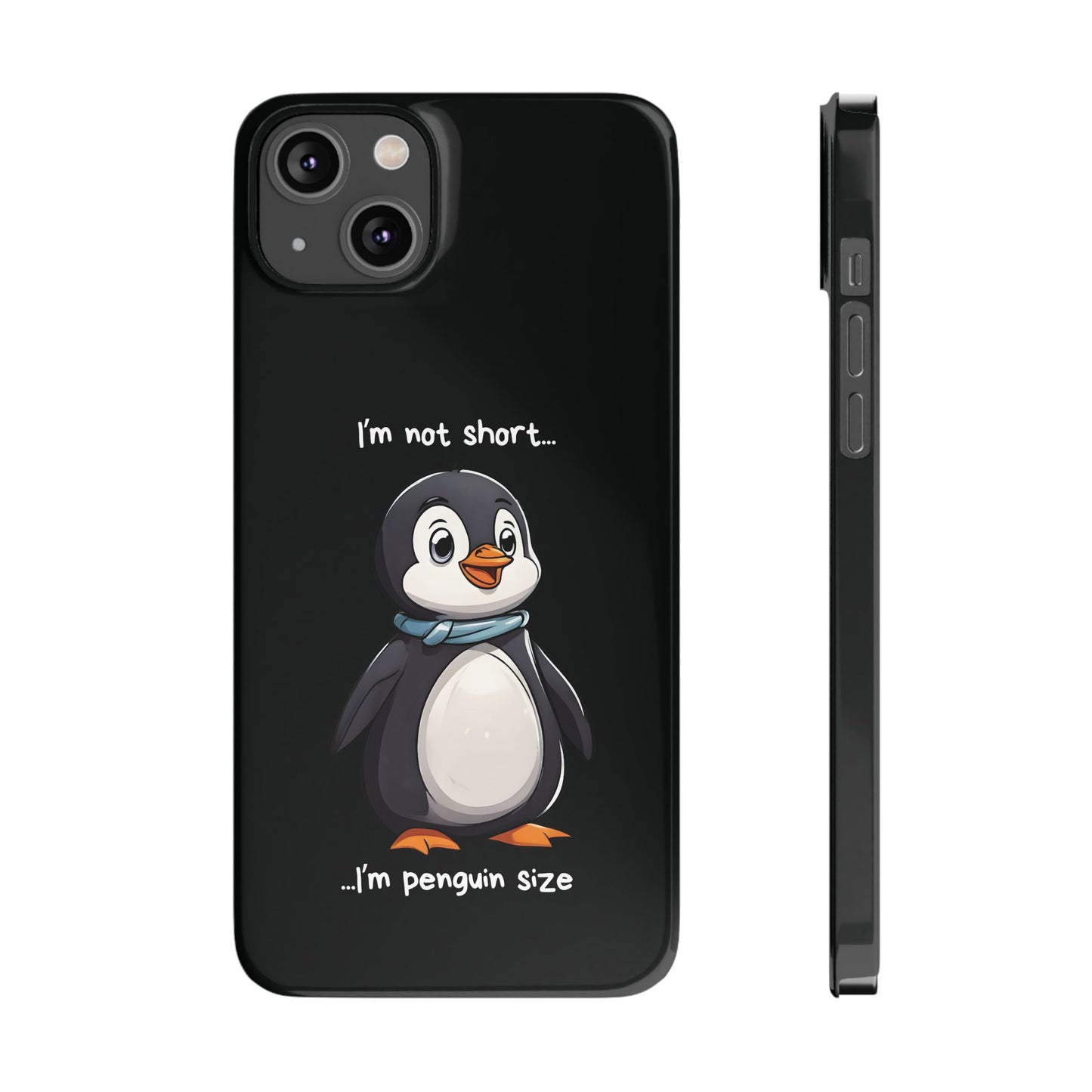 Cute Penguin Black iPhone 14 Plus Case