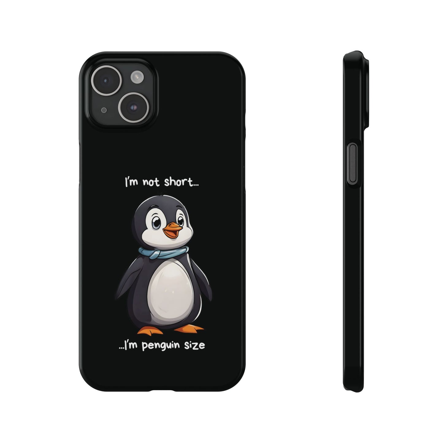 Cute Penguin Black iPhone 15 Plus Case