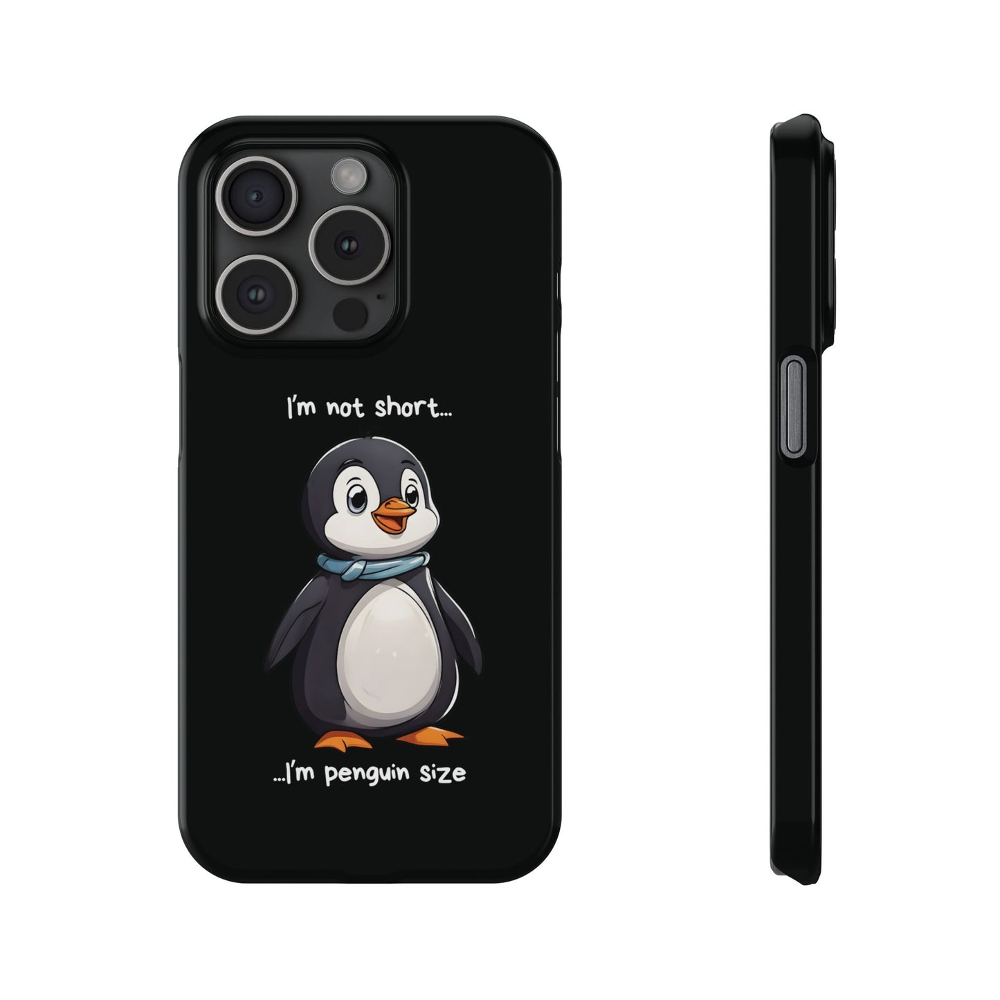 Cute Penguin Black iPhone 15 Pro Case