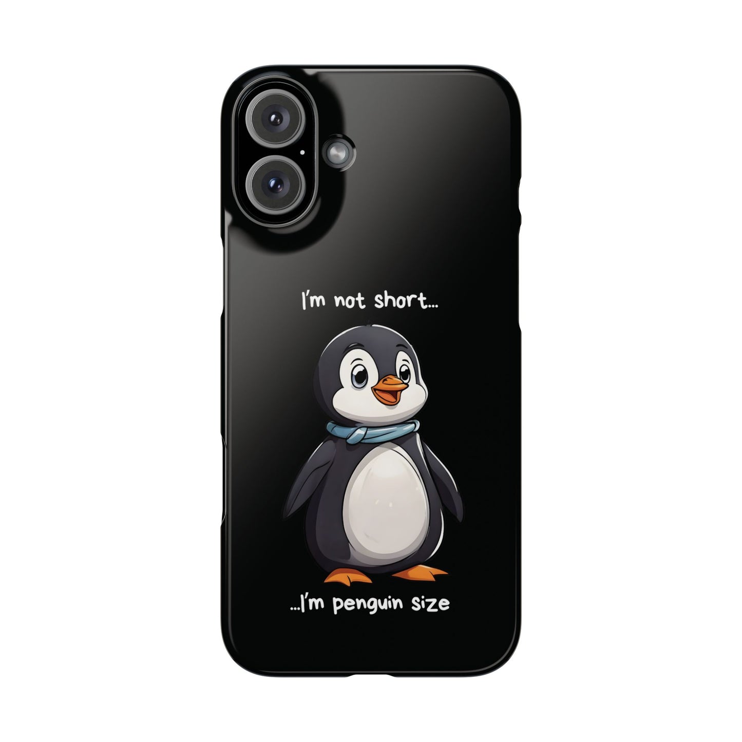 Cute Penguin Black iPhone 16 Plus Case
