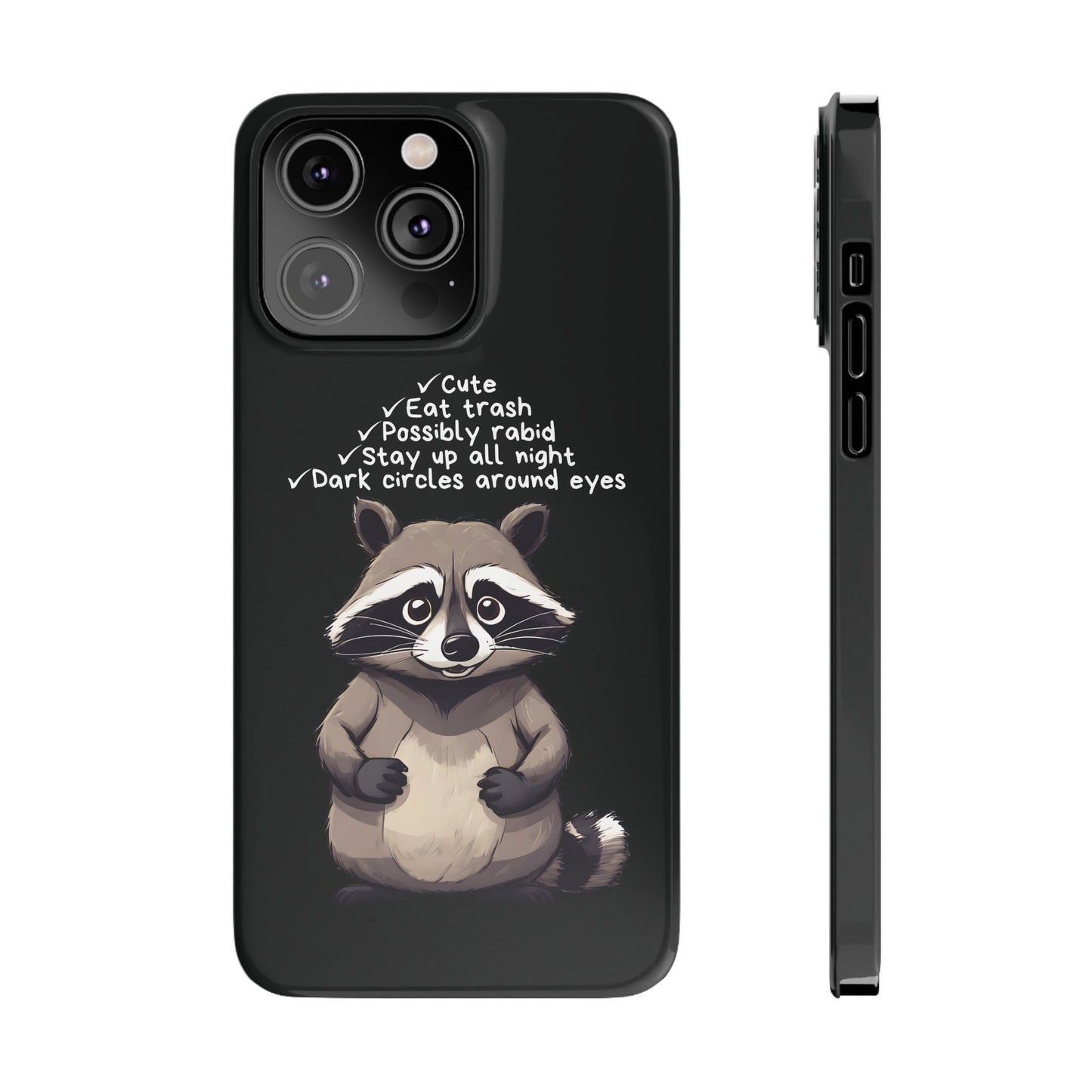 Cute Raccoon Black iPhone 14 Pro Max Case