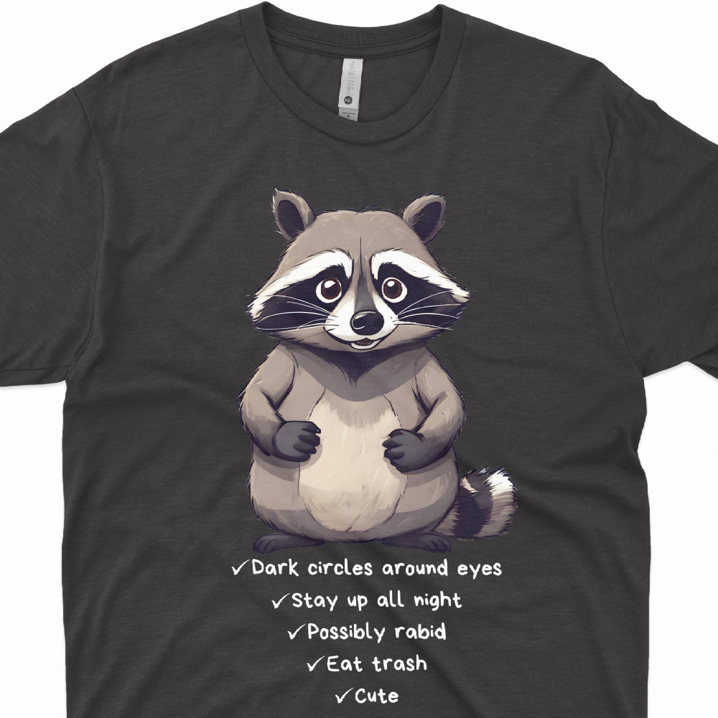 Cute Raccoon Short Sleeve T-Shirt With Ultra Soft-Cotton For Men And Women Style