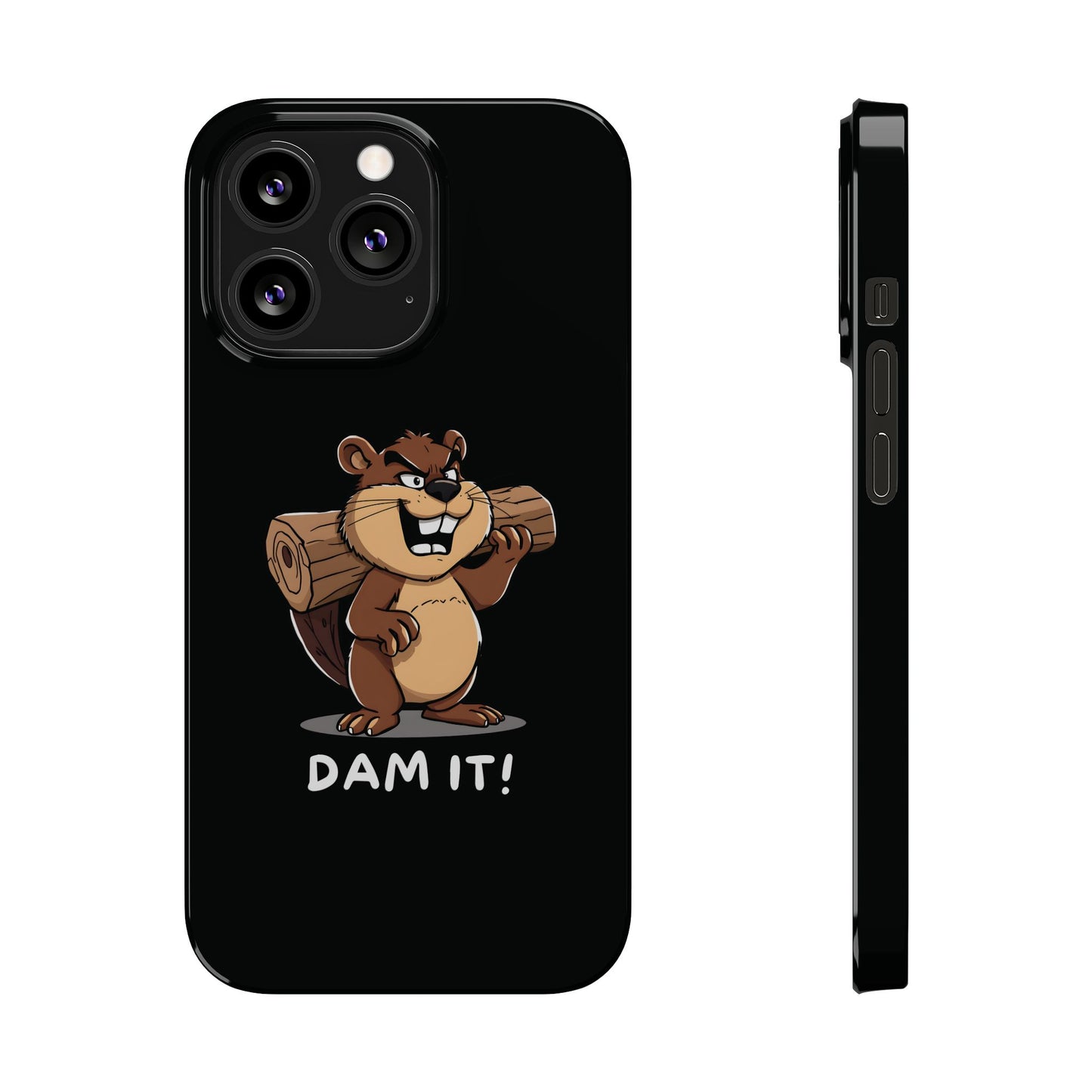 Dam It Beaver Black iPhone 13 Pro Case