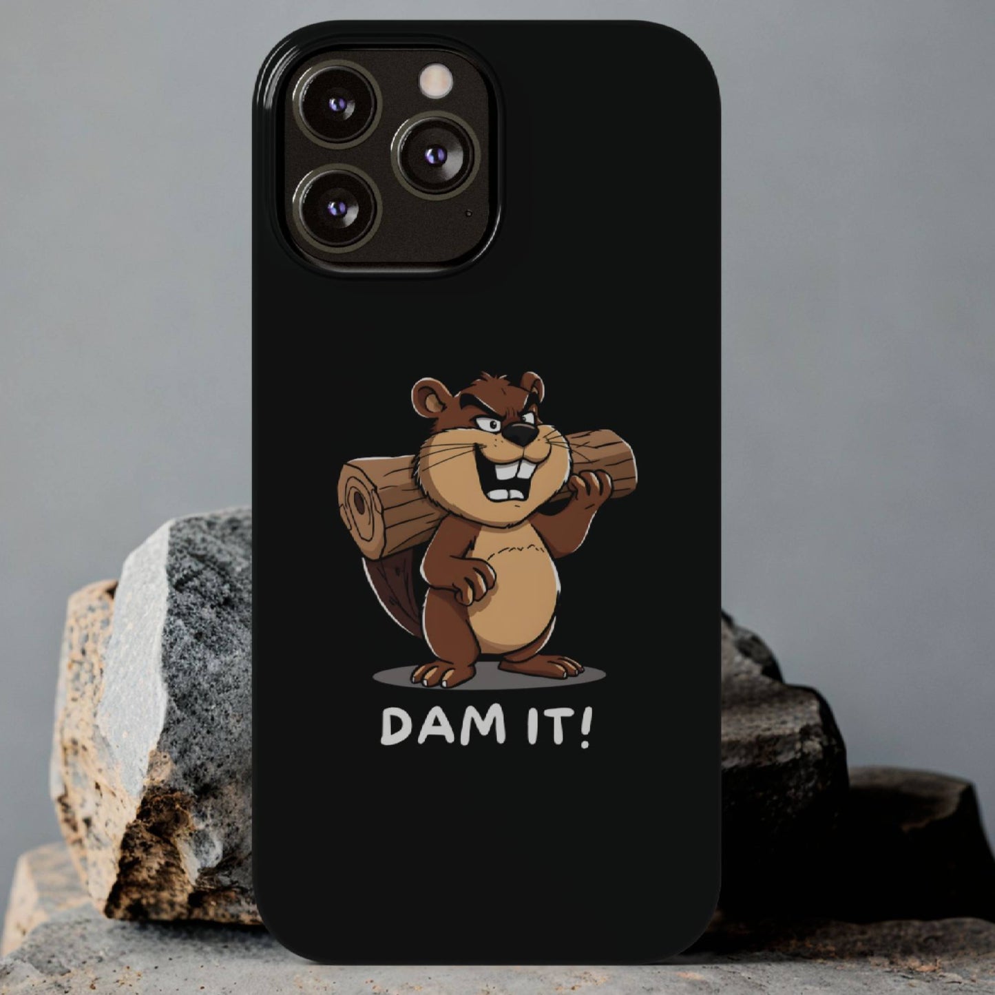 Dam It Beaver Black iPhone Case