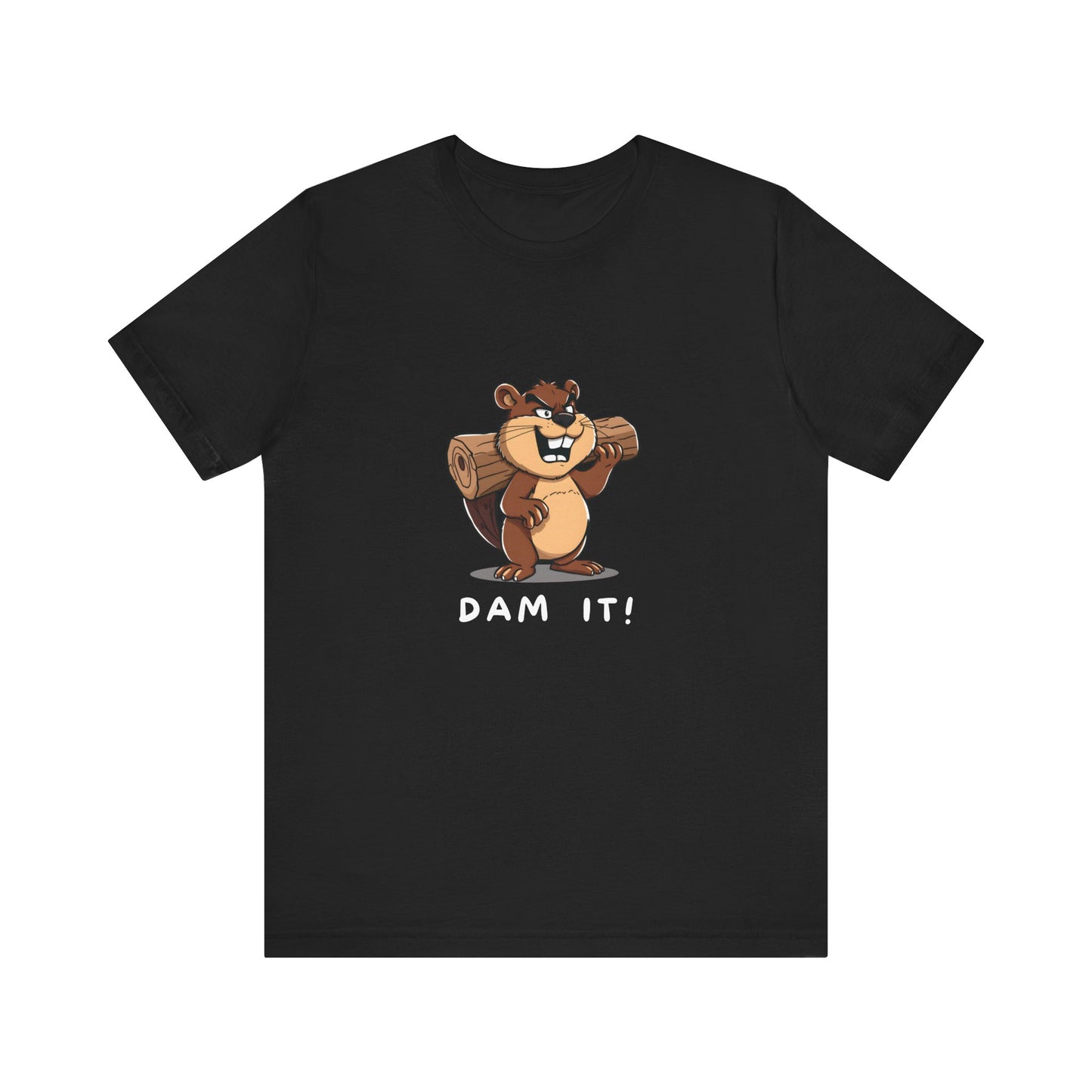 Funny Dam It Beaver Short Sleeve T-Shirt With Ultra Soft-Cotton For Men And Women Base Black