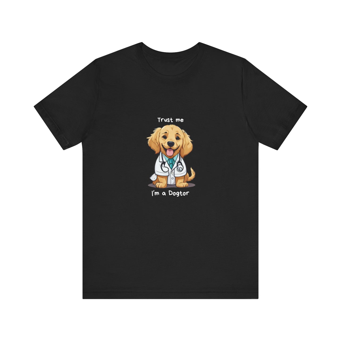 Funny Dog Doctor Short Sleeve T-Shirt With Ultra Soft-Cotton For Men And Women Base Black