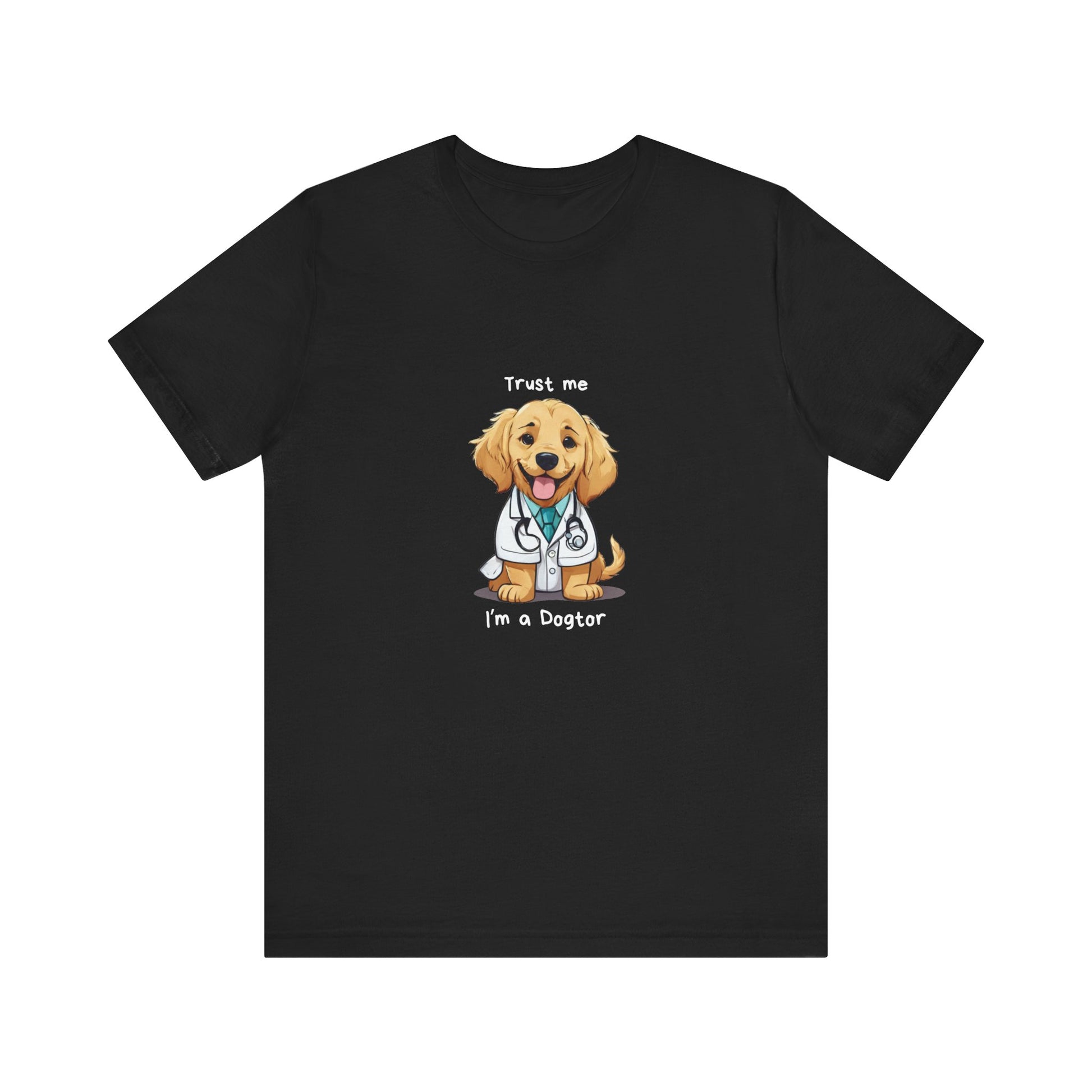 Funny Dog Doctor Short Sleeve T-Shirt With Ultra Soft-Cotton For Men And Women Base Black