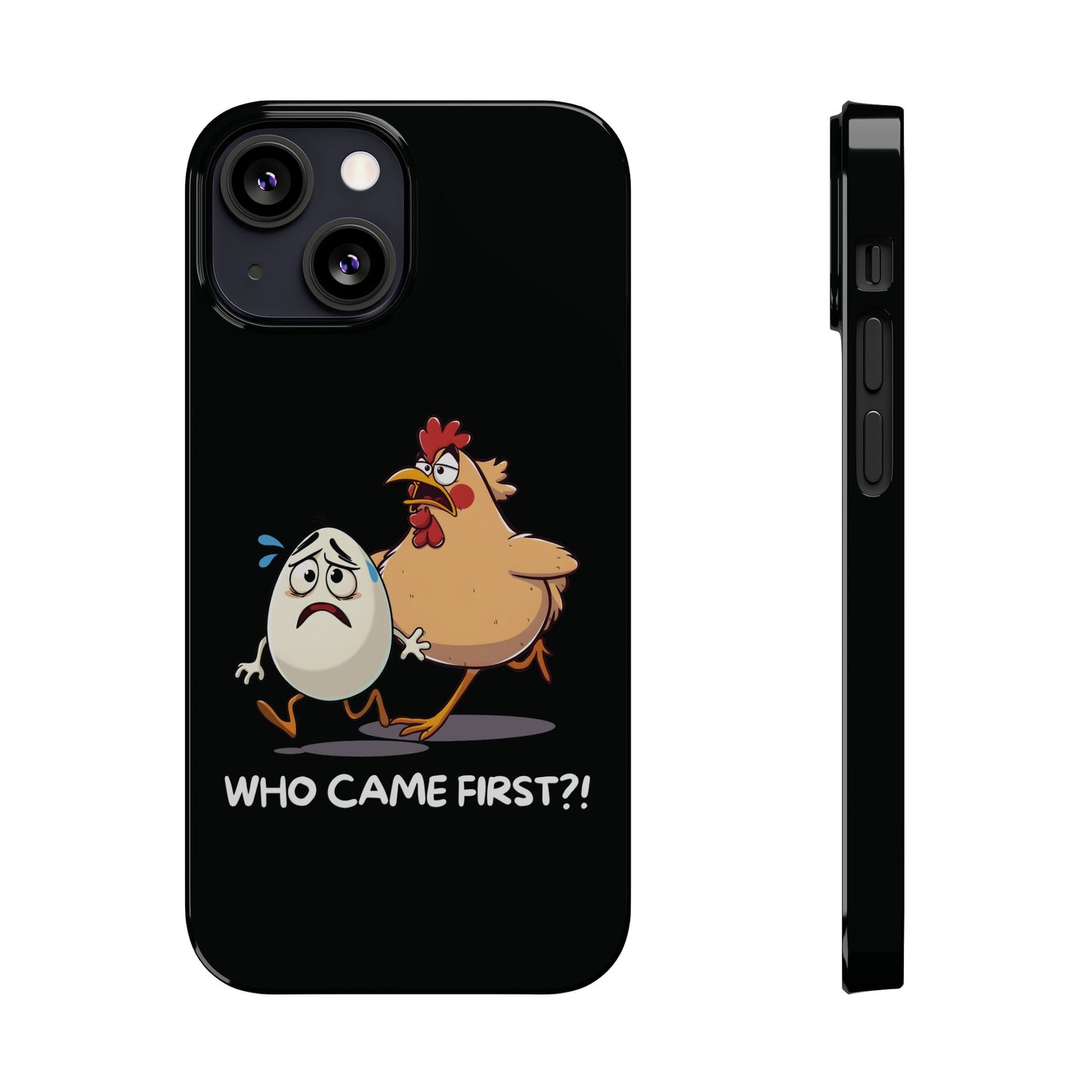 Funny Who Came First Black iPhone 13 Mini Case