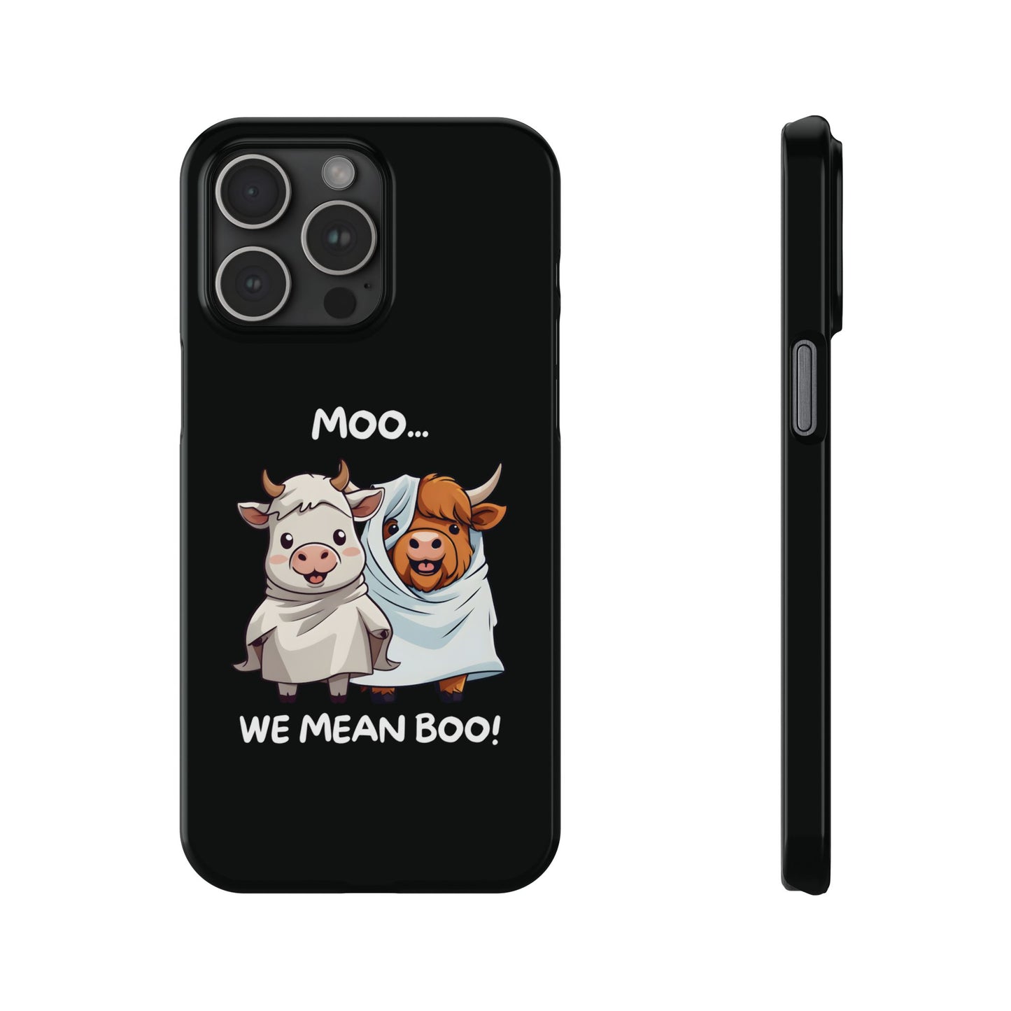 Halloween Cows Black iPhone 15 Pro Max Case