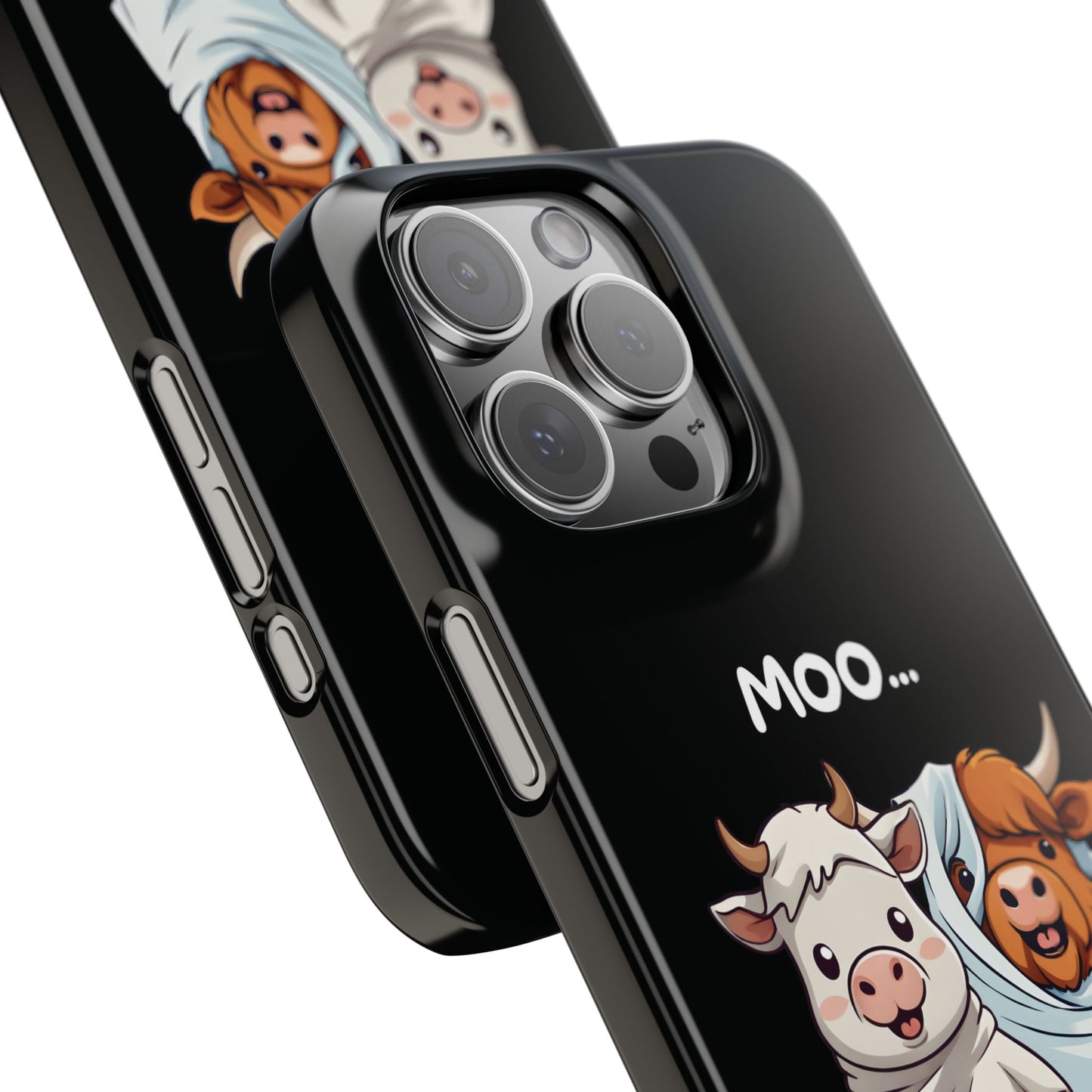 Halloween Cows Black iPhone 16 Pro Max Case Close 1