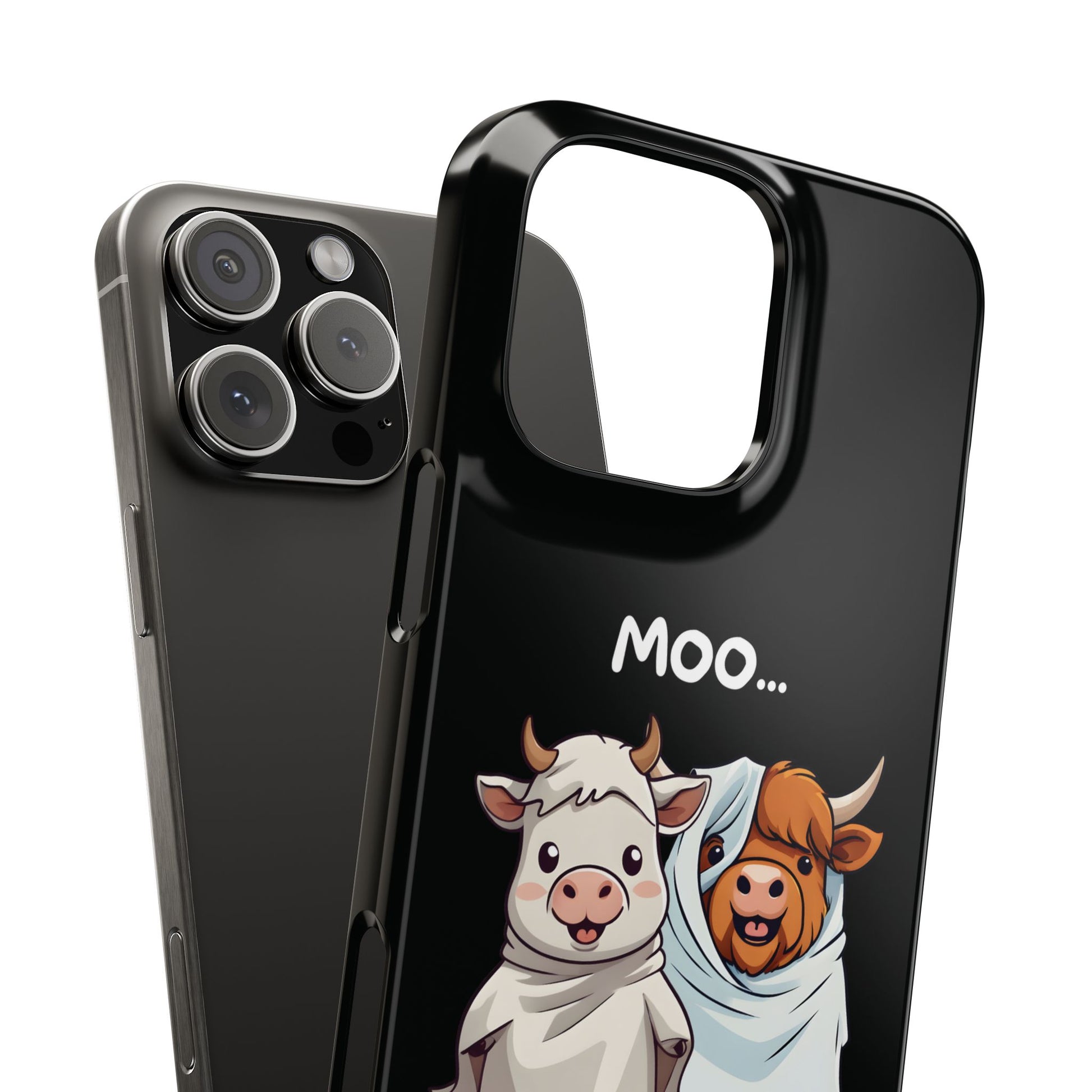 Halloween Cows Black iPhone 16 Pro Max Case Close 2