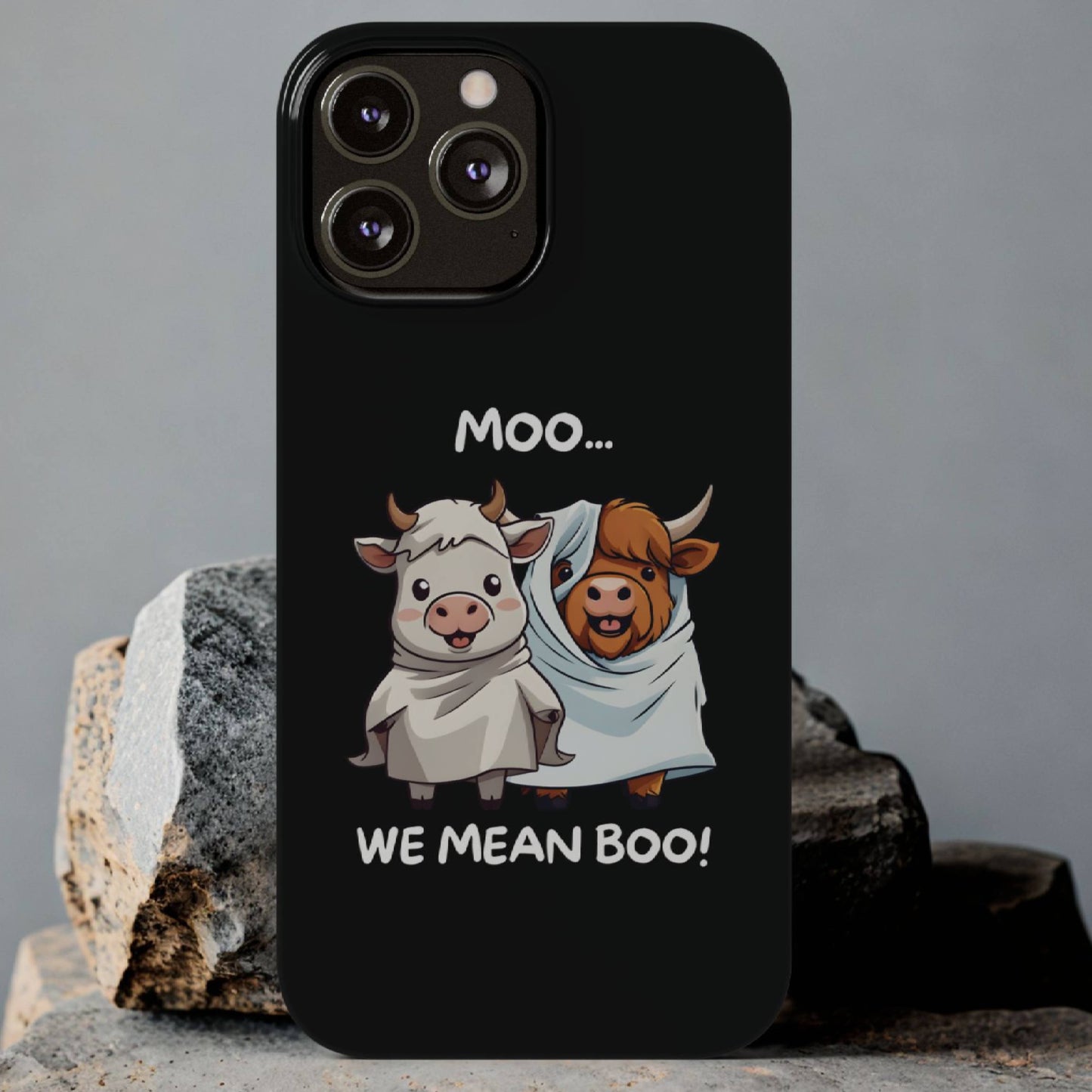 Halloween Cows Black iPhone Case
