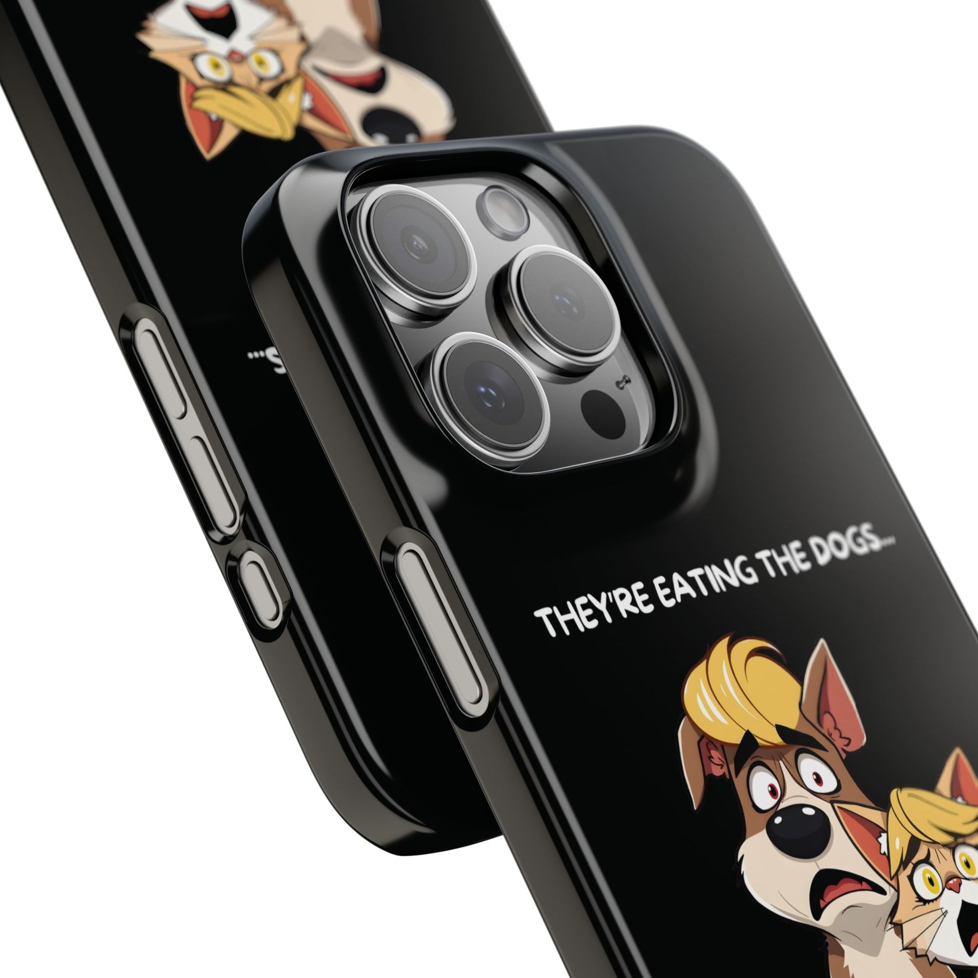 Hilarious They Are Eating The Dogs And Cats Black iPhone 16 Pro Max Case Close 1