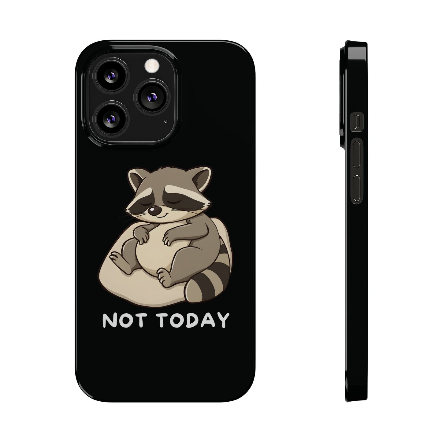 Lazy Cute Raccoon Black iPhone 13 Pro Case