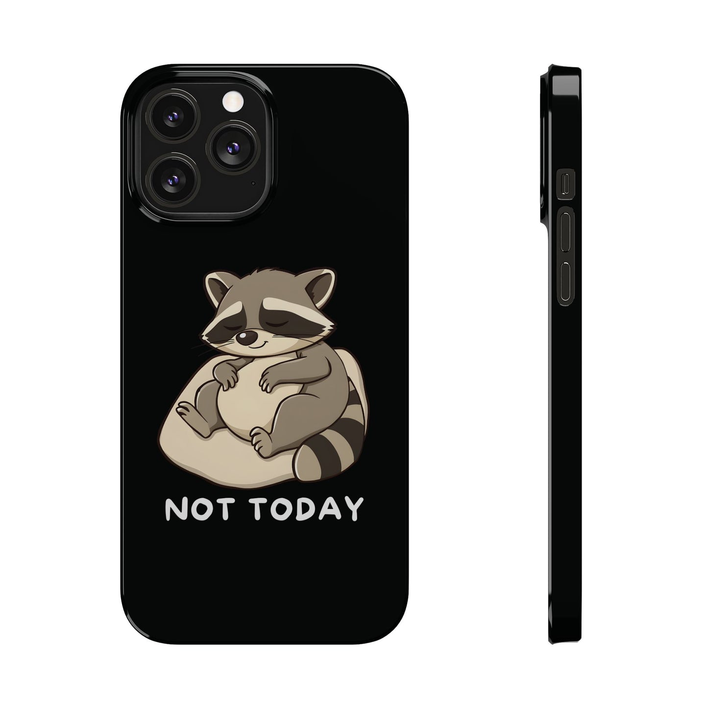 Lazy Cute Raccoon Black iPhone 13 Pro Max Case