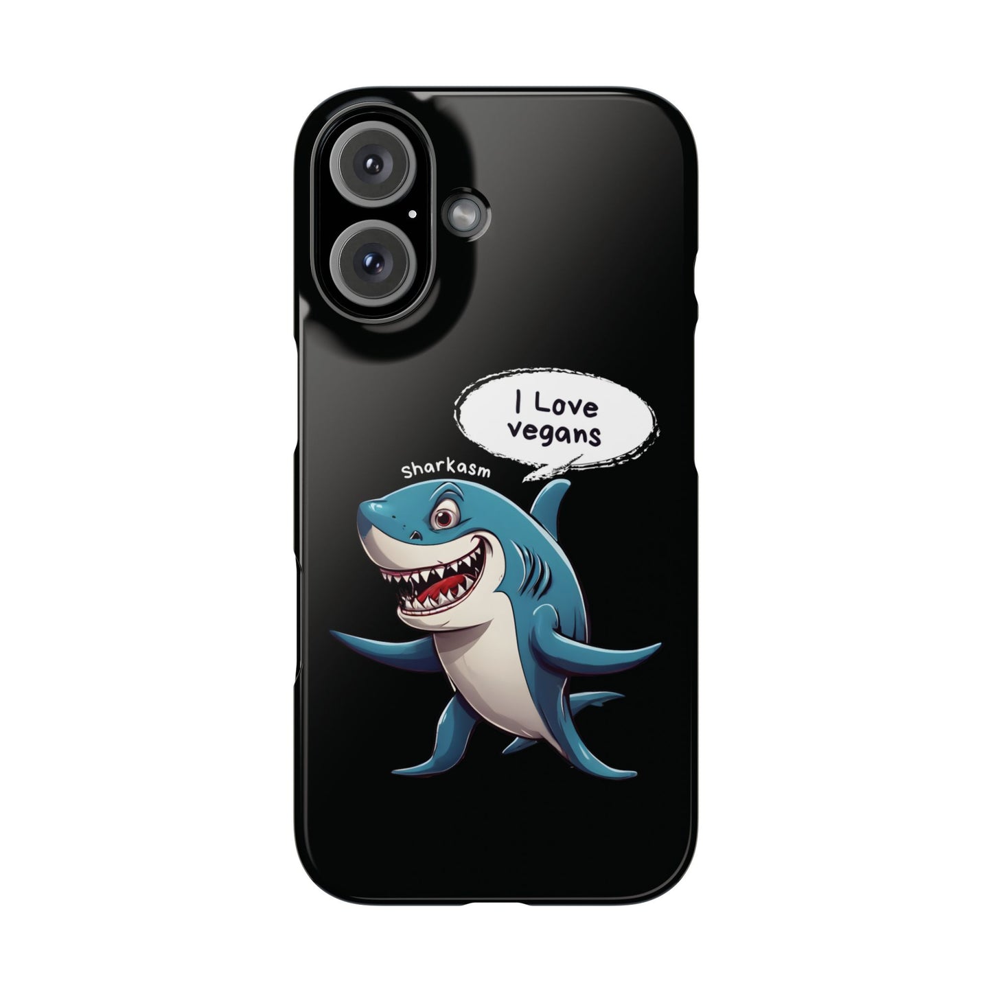 Sarcasm Shark Black iPhone 16 Case
