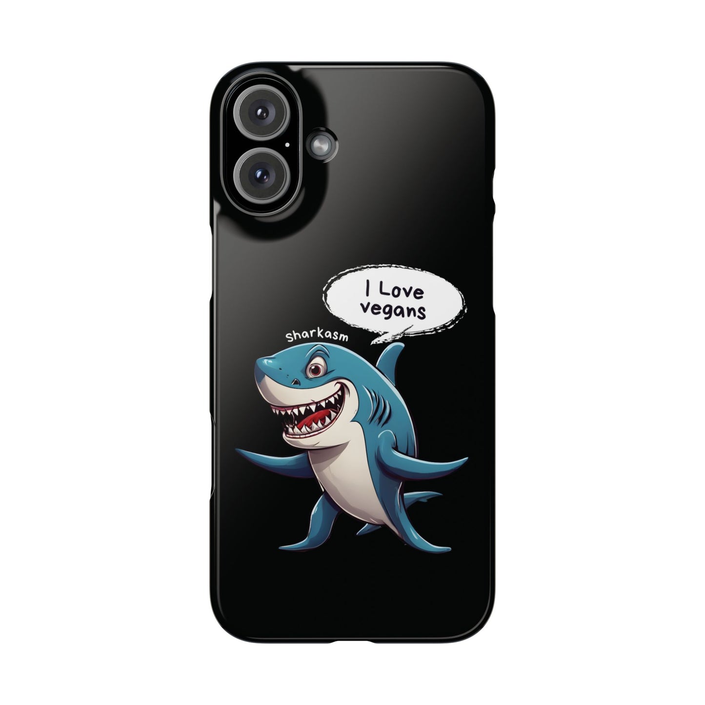 Sarcasm Shark Black iPhone 16 Plus Case