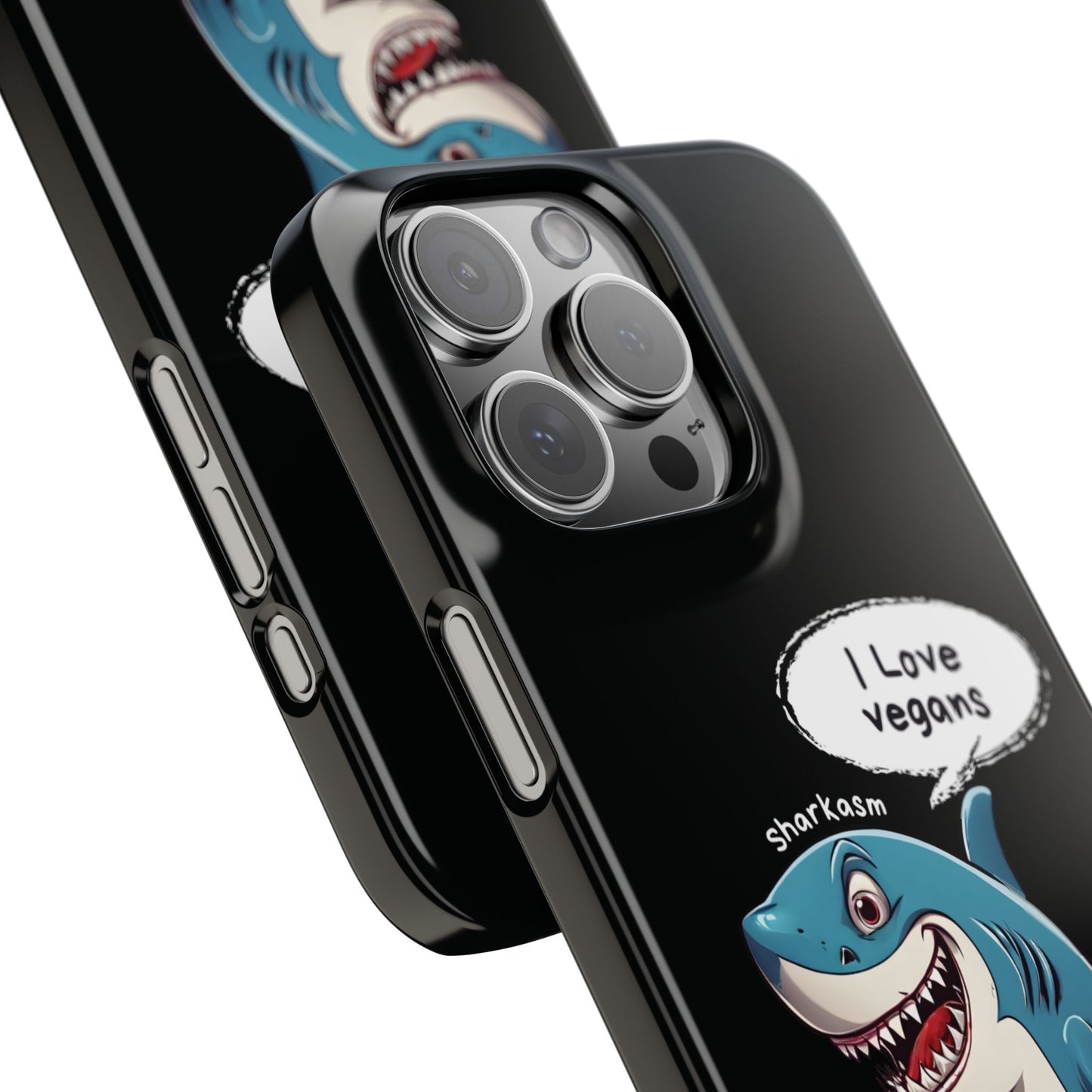 Sarcasm Shark Black iPhone 16 Pro Max Case Close 2