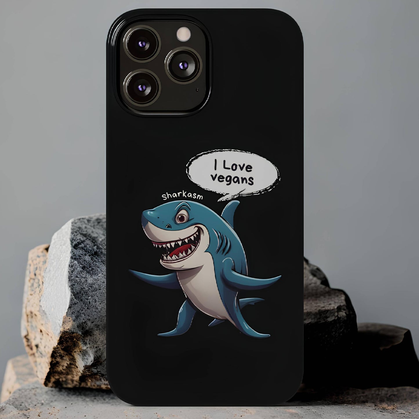 Sarcasm Shark Black iPhone Case