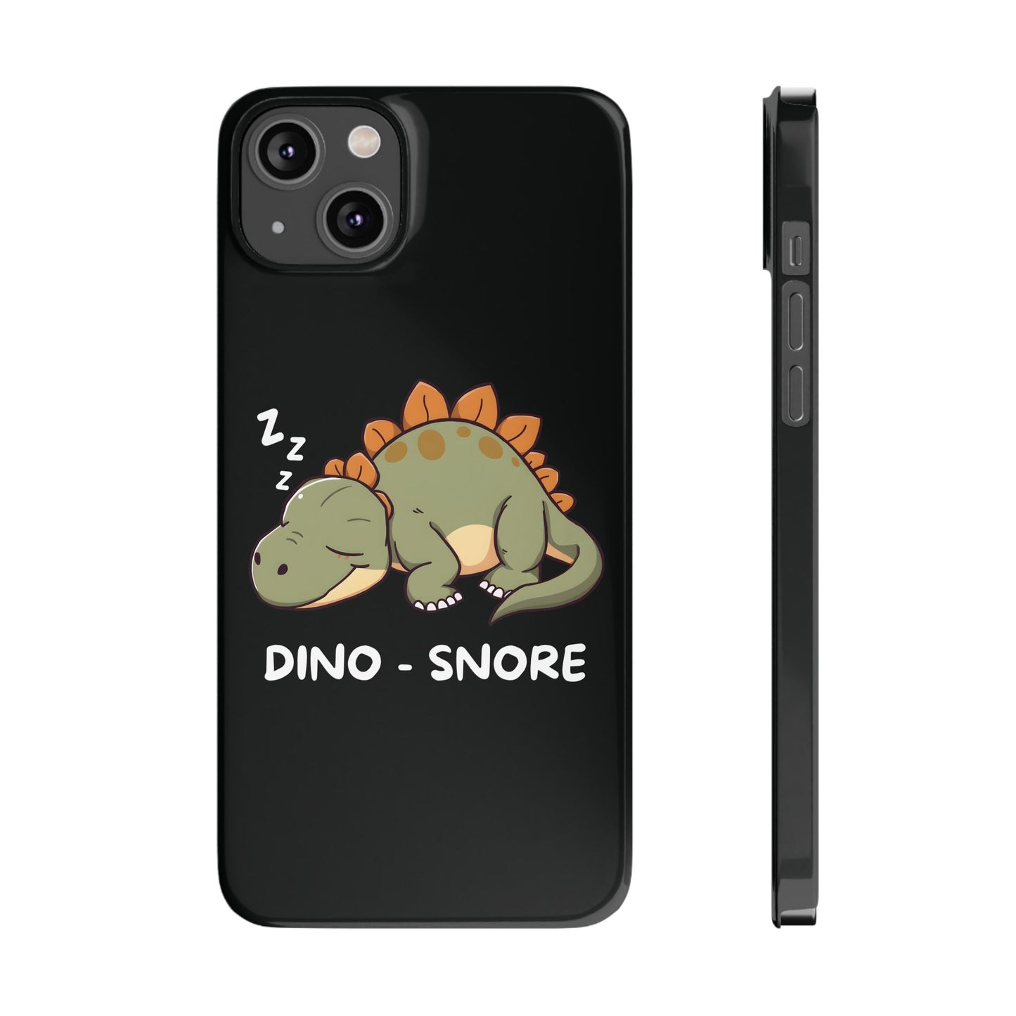 Sleepy Dinosaur Black iPhone 14 Plus Case