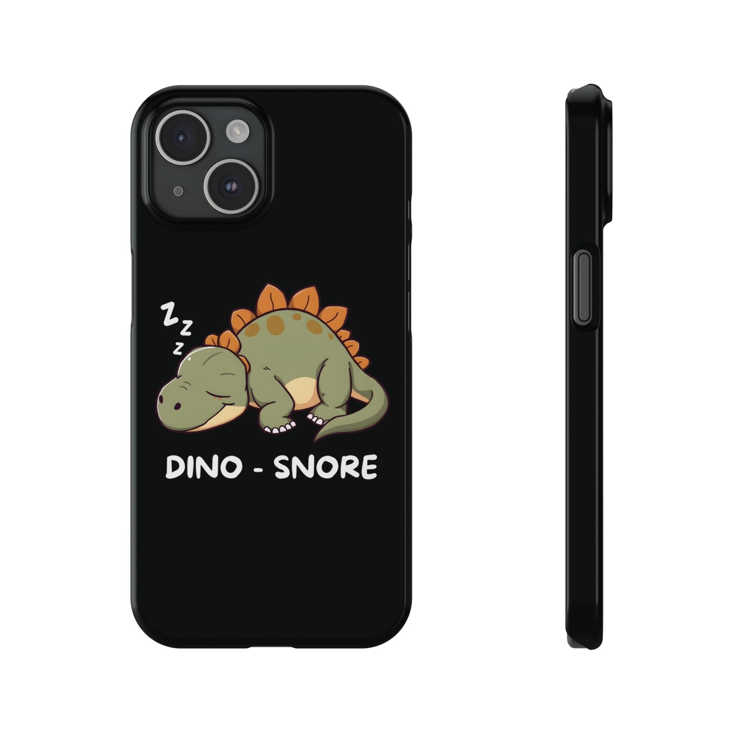 Sleepy Dinosaur Black iPhone 15 Case