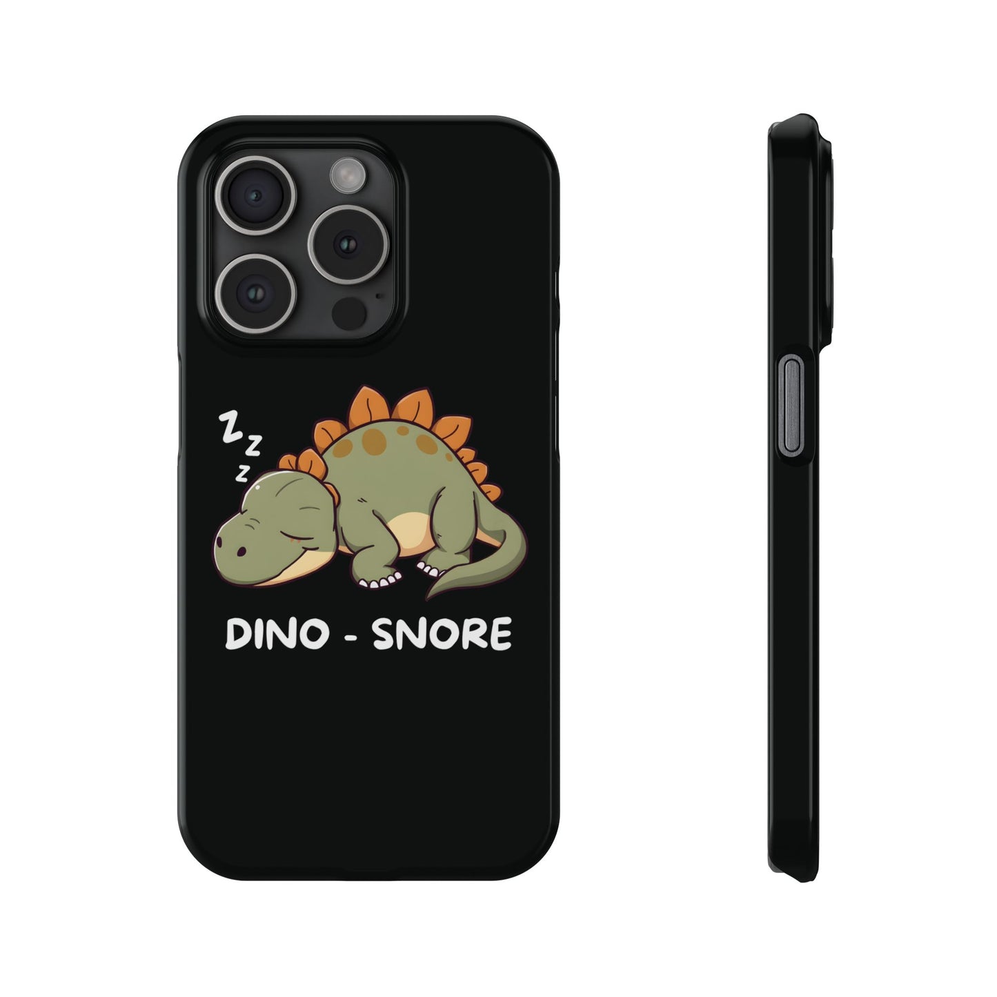 Sleepy Dinosaur Black iPhone 15 Pro Case