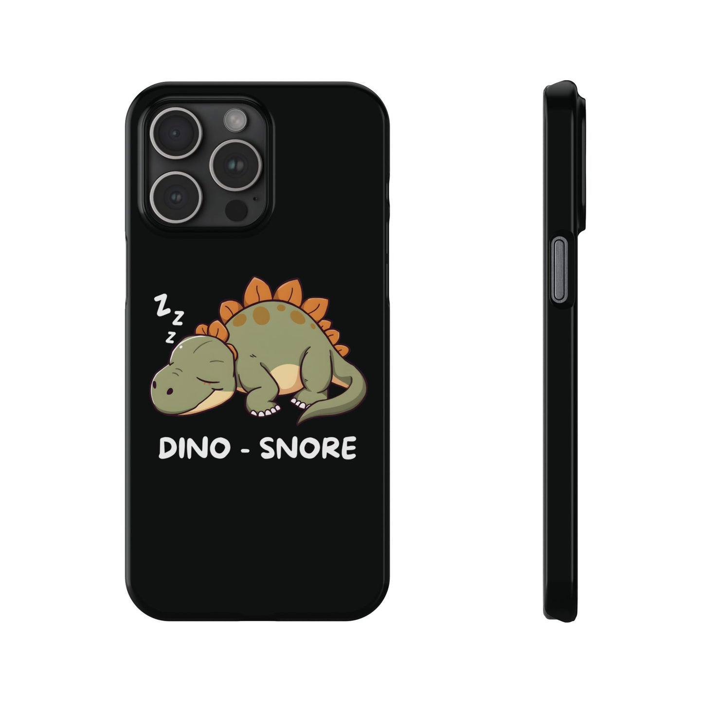 Sleepy Dinosaur Black iPhone 15 Pro Max Case