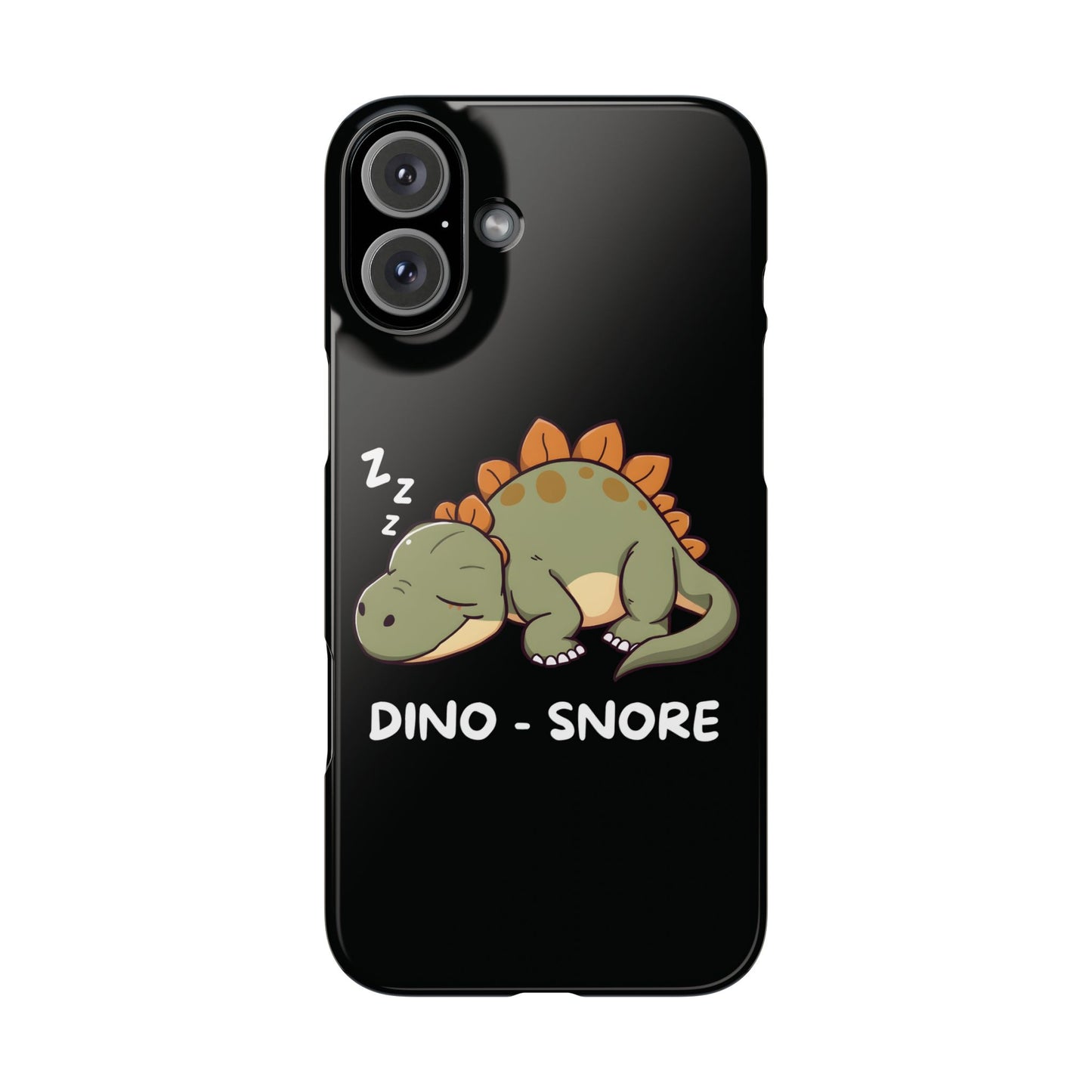 Sleepy Dinosaur Black iPhone 16 Plus Case