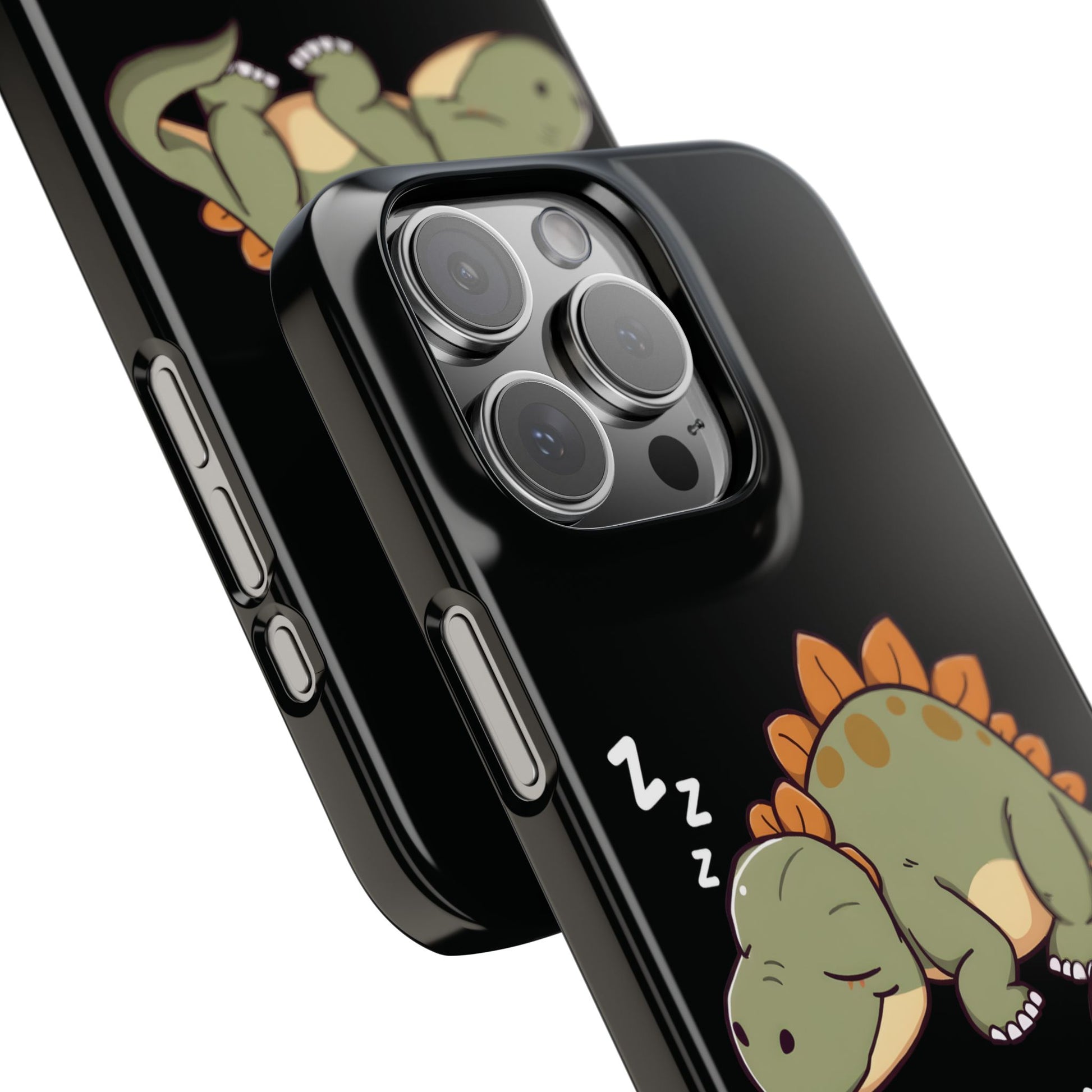 Sleepy Dinosaur Black iPhone 16 Pro Max Case Close 1