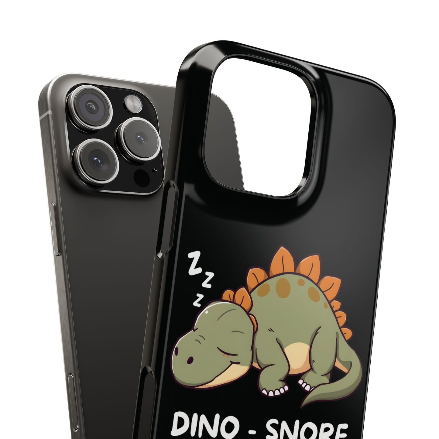 Sleepy Dinosaur Black iPhone 16 Pro Max Case Close 2