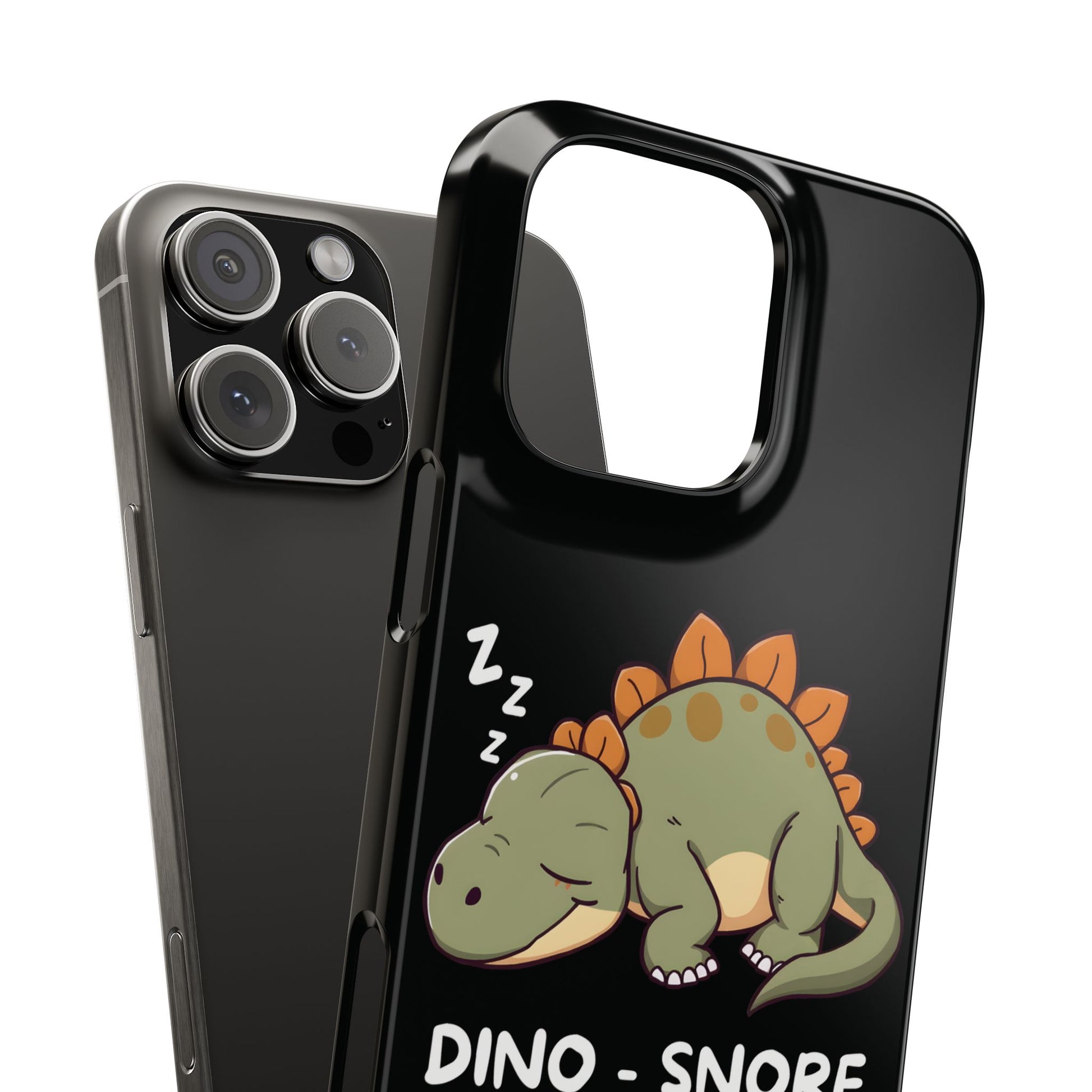 Sleepy Dinosaur Black iPhone 16 Pro Max Case Close 2